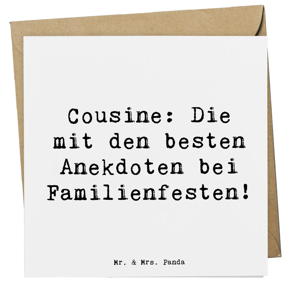 Deluxe Karte Spruch Cousine Anekdoten Klappkarte, Hochwertige Grußkarte, Grußkarte, Glückwunschkarte, Karte, Hochwertige Klappkarte, Einladungskarte, Hochzeitskarte, Geburtstagskarte, Familie, Vatertag, Muttertag, Bruder, Schwester, Mama, Papa, Oma, Opa