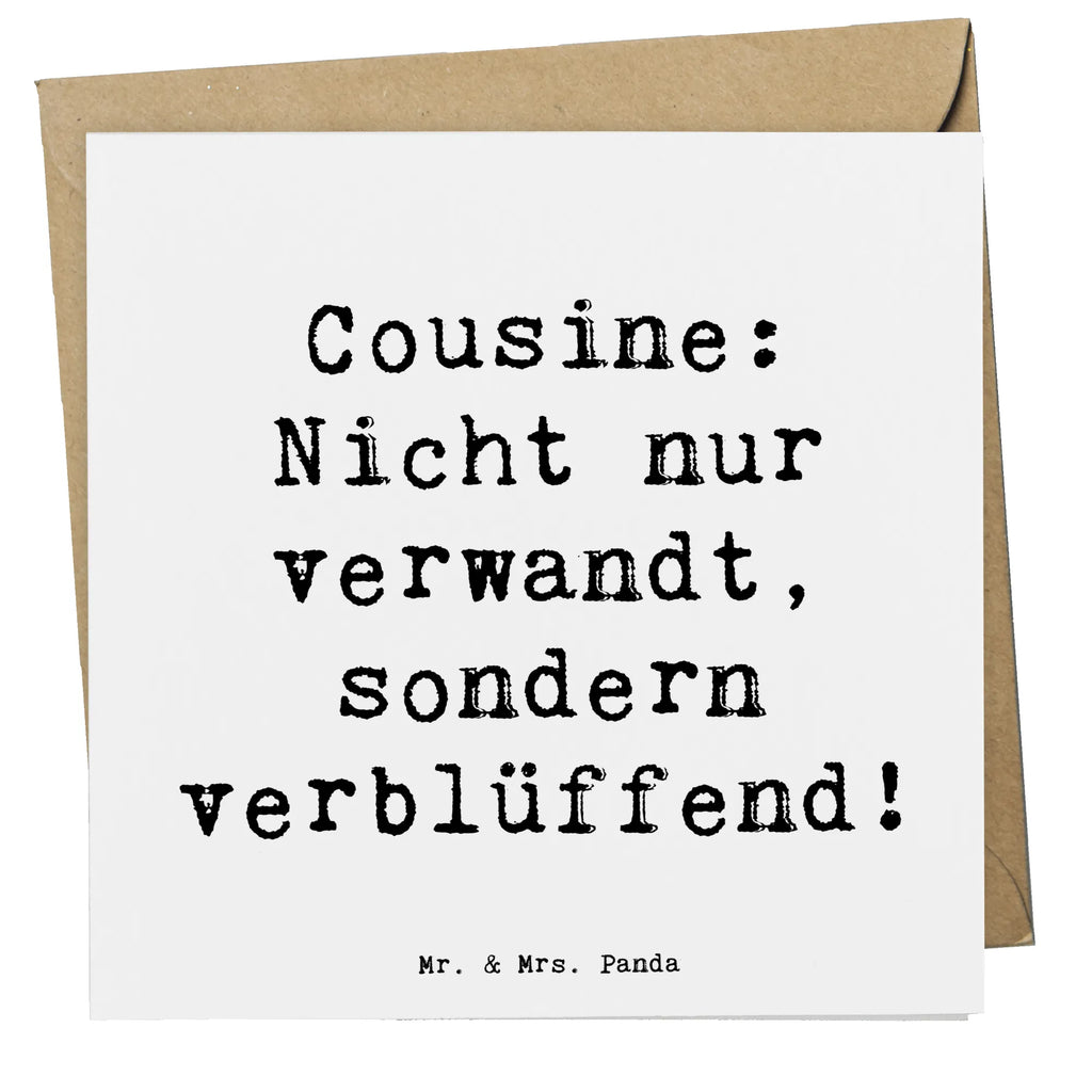 Deluxe Card Saying Cousine: Nicht nur verwandt, sondern verblüffend! Geburtstagskarte, Hochwertige Grußkarte, Karte, Hochwertige Klappkarte, Hochzeitskarte, Grußkarte, Einladungskarte, Glückwunschkarte, Klappkarte, Familie, Vatertag, Muttertag, Bruder, Schwester, Mama, Papa, Oma, Opa