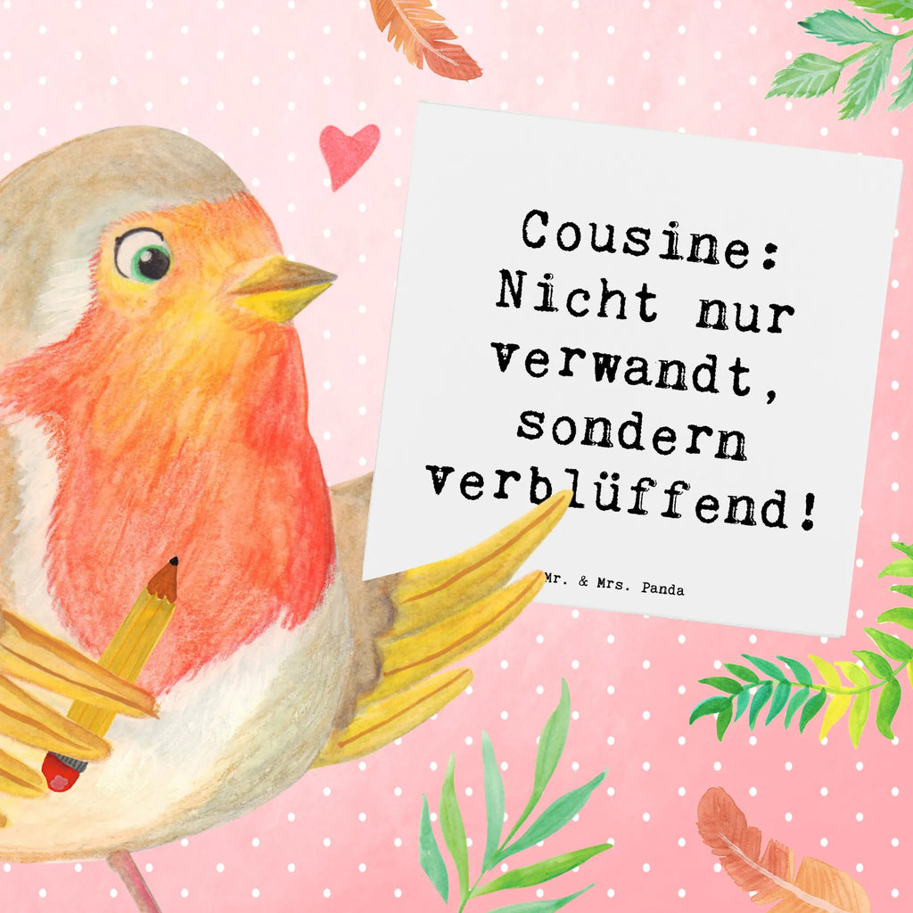 Deluxe Card Saying Cousine: Nicht nur verwandt, sondern verblüffend! Geburtstagskarte, Hochwertige Grußkarte, Karte, Hochwertige Klappkarte, Hochzeitskarte, Grußkarte, Einladungskarte, Glückwunschkarte, Klappkarte, Familie, Vatertag, Muttertag, Bruder, Schwester, Mama, Papa, Oma, Opa