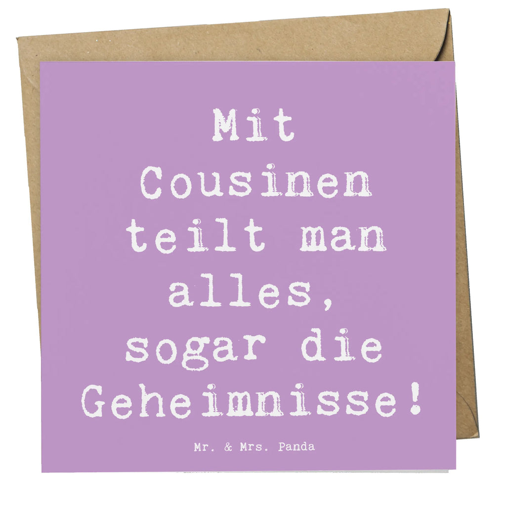 Deluxe Card Saying Mit Cousinen teilt man alles, sogar die Geheimnisse! Hochwertige Klappkarte, Klappkarte, Hochzeitskarte, Glückwunschkarte, Grußkarte, Einladungskarte, Hochwertige Grußkarte, Karte, Geburtstagskarte, Familie, Vatertag, Muttertag, Bruder, Schwester, Mama, Papa, Oma, Opa