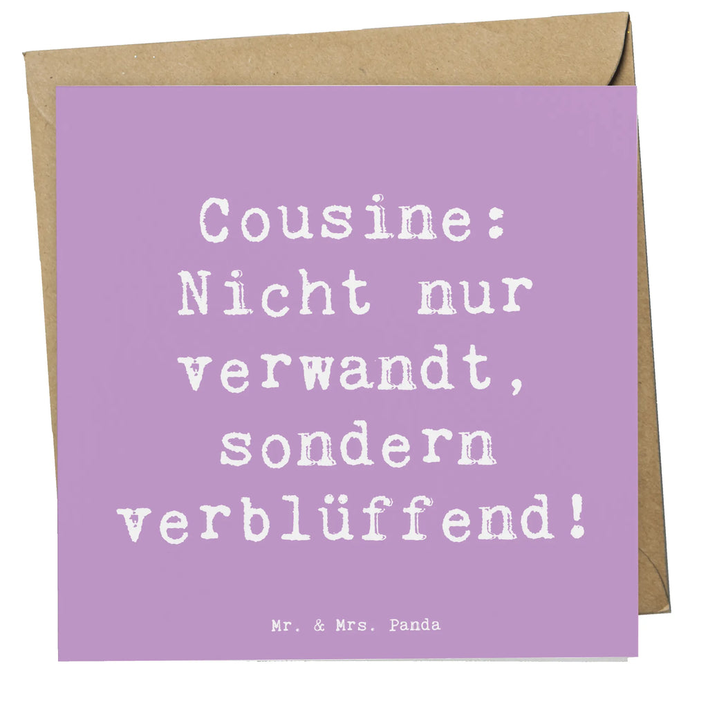 Deluxe Card Saying Cousine: Nicht nur verwandt, sondern verblüffend! Geburtstagskarte, Hochwertige Grußkarte, Karte, Hochwertige Klappkarte, Hochzeitskarte, Grußkarte, Einladungskarte, Glückwunschkarte, Klappkarte, Familie, Vatertag, Muttertag, Bruder, Schwester, Mama, Papa, Oma, Opa