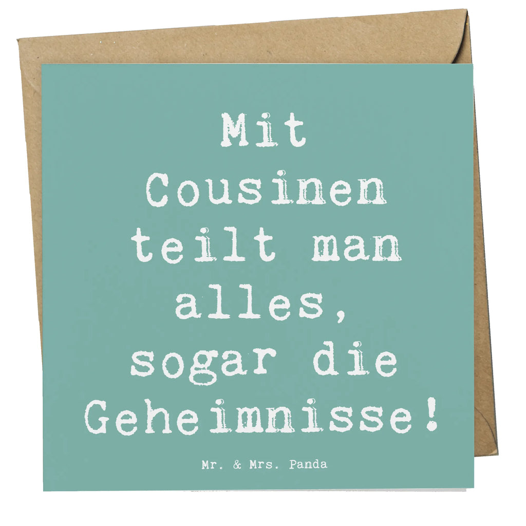 Deluxe Card Saying Mit Cousinen teilt man alles, sogar die Geheimnisse! Hochwertige Klappkarte, Klappkarte, Hochzeitskarte, Glückwunschkarte, Grußkarte, Einladungskarte, Hochwertige Grußkarte, Karte, Geburtstagskarte, Familie, Vatertag, Muttertag, Bruder, Schwester, Mama, Papa, Oma, Opa
