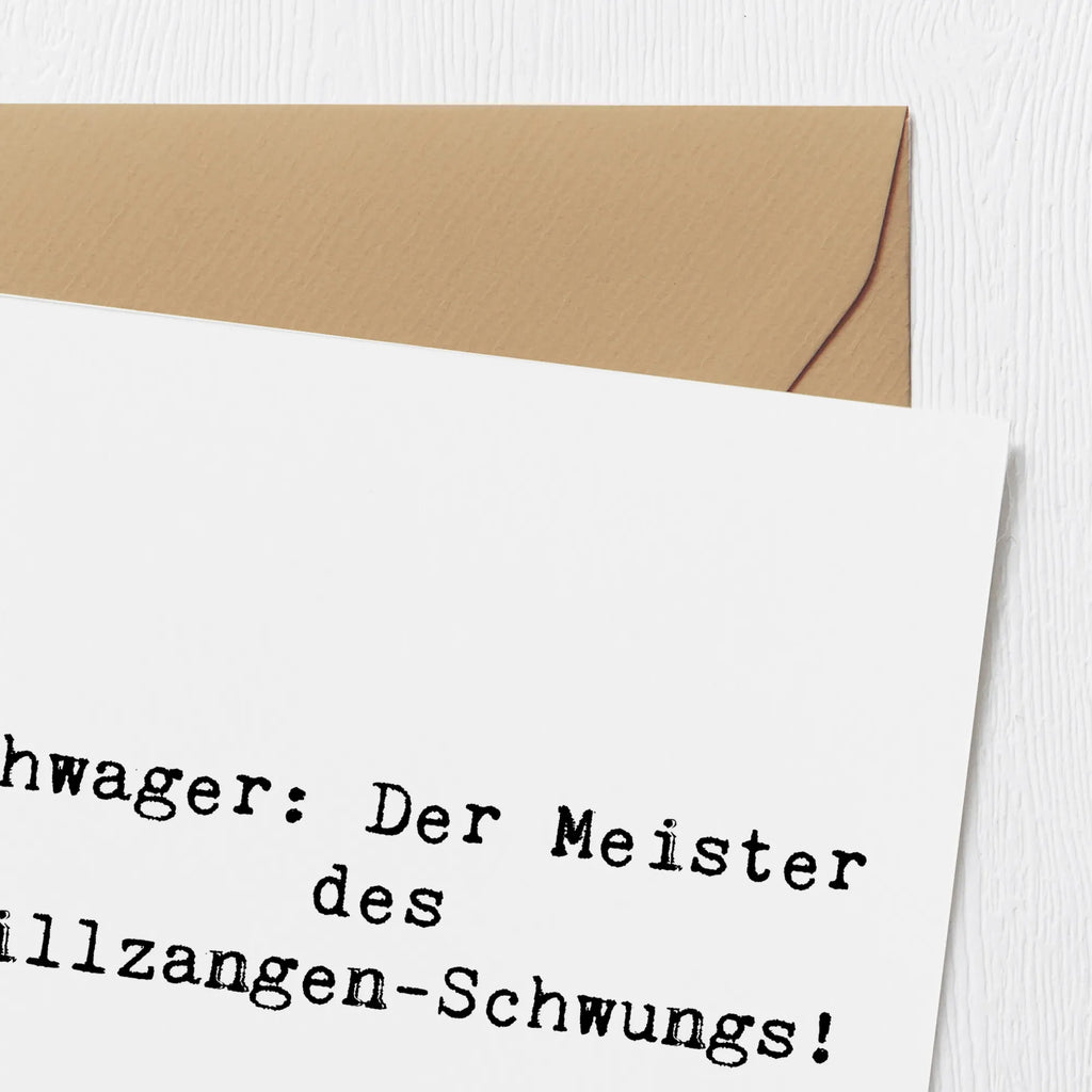 Deluxe Card Saying Schwager: Der Meister des Grillzangen-Schwungs! Hochwertige Klappkarte, Karte, Grußkarte, Klappkarte, Geburtstagskarte, Hochzeitskarte, Glückwunschkarte, Hochwertige Grußkarte, Einladungskarte, Familie, Vatertag, Muttertag, Bruder, Schwester, Mama, Papa, Oma, Opa