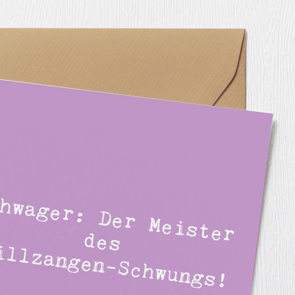 Deluxe Card Saying Schwager: Der Meister des Grillzangen-Schwungs! Hochwertige Klappkarte, Karte, Grußkarte, Klappkarte, Geburtstagskarte, Hochzeitskarte, Glückwunschkarte, Hochwertige Grußkarte, Einladungskarte, Familie, Vatertag, Muttertag, Bruder, Schwester, Mama, Papa, Oma, Opa