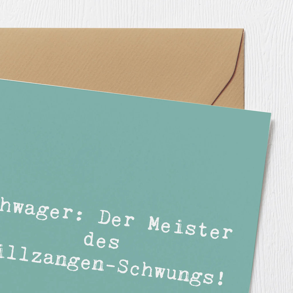 Deluxe Card Saying Schwager: Der Meister des Grillzangen-Schwungs! Hochwertige Klappkarte, Karte, Grußkarte, Klappkarte, Geburtstagskarte, Hochzeitskarte, Glückwunschkarte, Hochwertige Grußkarte, Einladungskarte, Familie, Vatertag, Muttertag, Bruder, Schwester, Mama, Papa, Oma, Opa