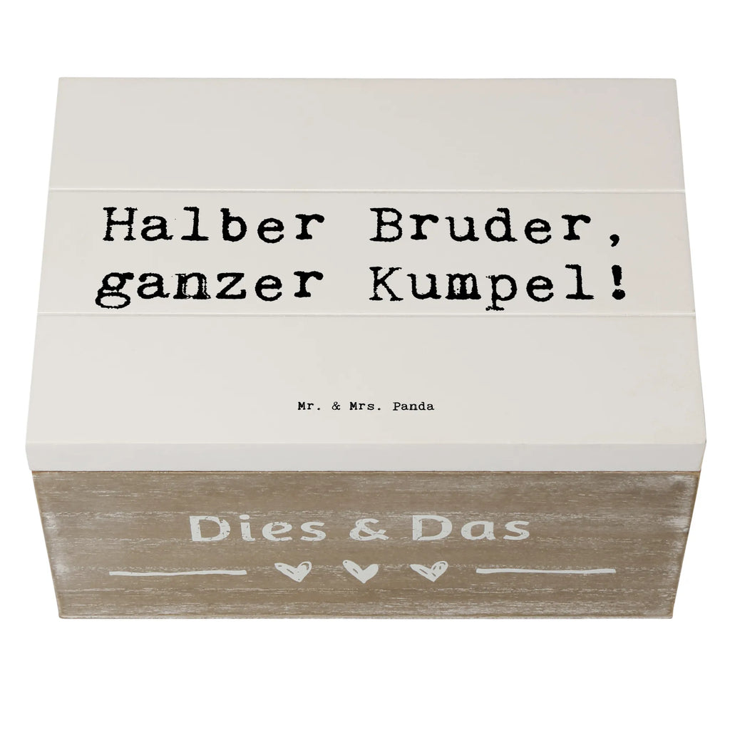 Holzkiste Spruch Halbbruder Kumpel Schatzkiste, Geschenkdose, Erinnerungsbox, Truhe, Dekokiste, Erinnerungskiste, Aufbewahrungsbox, Kiste, Schatulle, XXL, Geschenkbox, Holzkiste, Familie, Vatertag, Muttertag, Bruder, Schwester, Mama, Papa, Oma, Opa