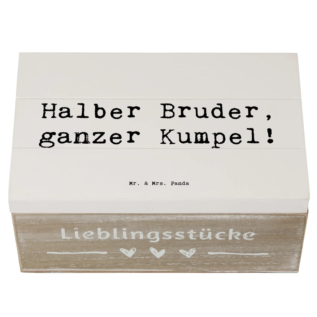Holzkiste Spruch Halbbruder Kumpel Schatzkiste, Geschenkdose, Erinnerungsbox, Truhe, Dekokiste, Erinnerungskiste, Aufbewahrungsbox, Kiste, Schatulle, XXL, Geschenkbox, Holzkiste, Familie, Vatertag, Muttertag, Bruder, Schwester, Mama, Papa, Oma, Opa