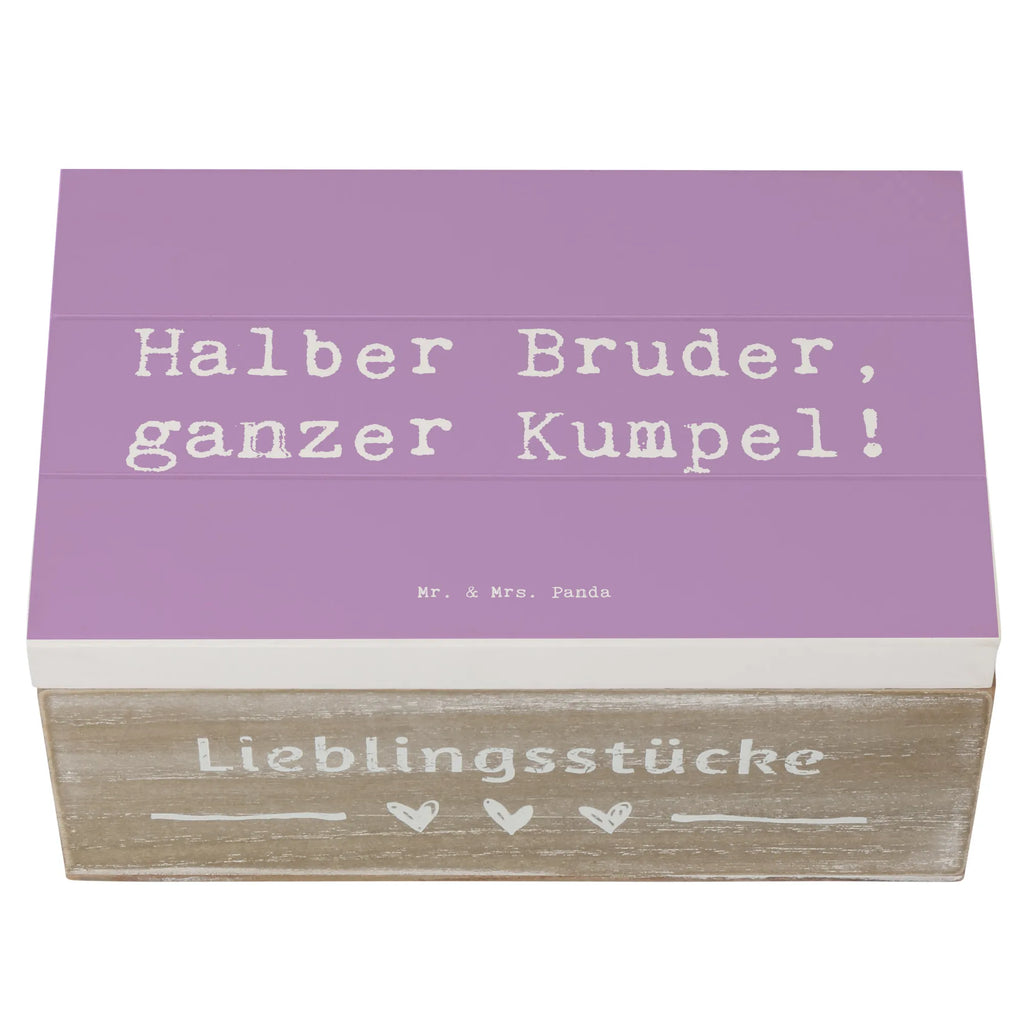 Holzkiste Spruch Halbbruder Kumpel Schatzkiste, Geschenkdose, Erinnerungsbox, Truhe, Dekokiste, Erinnerungskiste, Aufbewahrungsbox, Kiste, Schatulle, XXL, Geschenkbox, Holzkiste, Familie, Vatertag, Muttertag, Bruder, Schwester, Mama, Papa, Oma, Opa