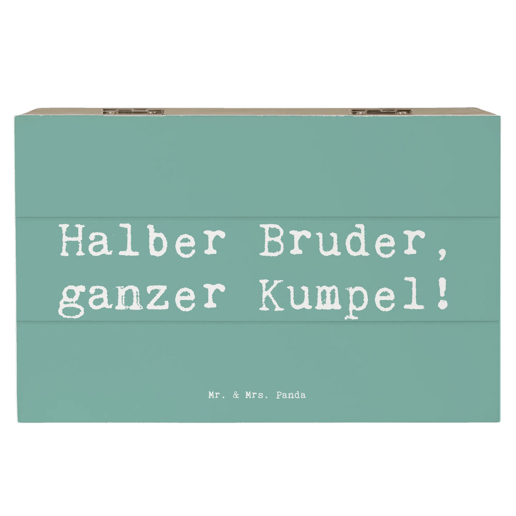Holzkiste Spruch Halbbruder Kumpel Schatzkiste, Geschenkdose, Erinnerungsbox, Truhe, Dekokiste, Erinnerungskiste, Aufbewahrungsbox, Kiste, Schatulle, XXL, Geschenkbox, Holzkiste, Familie, Vatertag, Muttertag, Bruder, Schwester, Mama, Papa, Oma, Opa