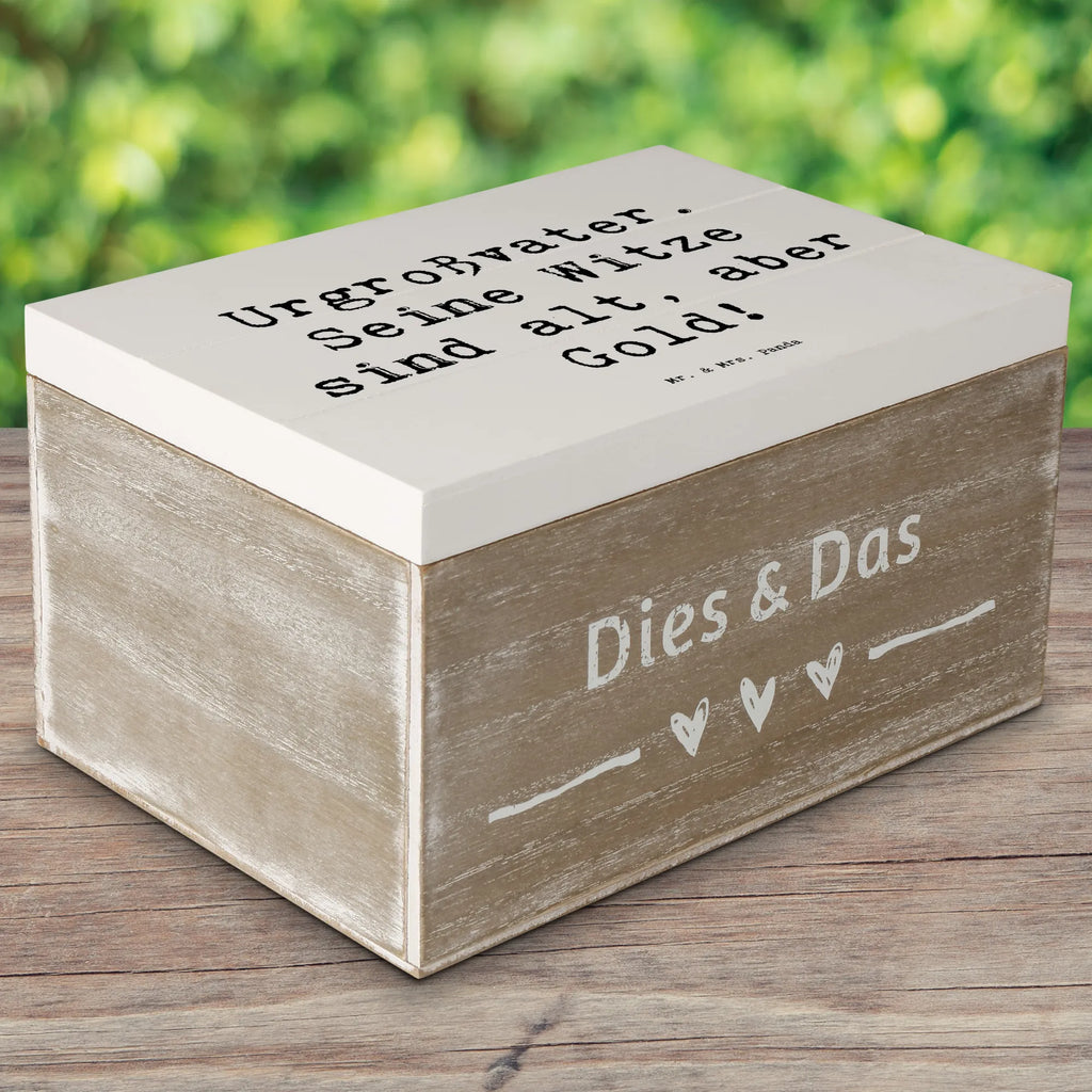 Holzkiste Spruch Urgroßvater Witze XXL, Truhe, Erinnerungskiste, Holzkiste, Erinnerungsbox, Geschenkdose, Geschenkbox, Aufbewahrungsbox, Schatulle, Schatzkiste, Kiste, Dekokiste, Familie, Vatertag, Muttertag, Bruder, Schwester, Mama, Papa, Oma, Opa