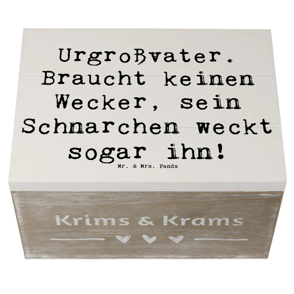 Holzkiste Spruch Urgroßvater Schnarchen XXL, Dekokiste, Geschenkbox, Erinnerungskiste, Kiste, Aufbewahrungsbox, Geschenkdose, Schatulle, Schatzkiste, Holzkiste, Truhe, Erinnerungsbox, Familie, Vatertag, Muttertag, Bruder, Schwester, Mama, Papa, Oma, Opa
