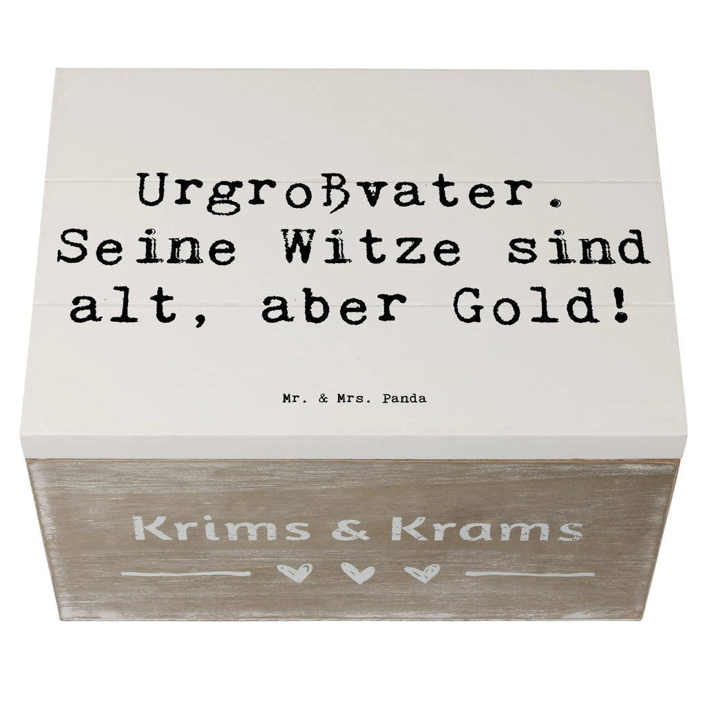 Holzkiste Spruch Urgroßvater Witze XXL, Truhe, Erinnerungskiste, Holzkiste, Erinnerungsbox, Geschenkdose, Geschenkbox, Aufbewahrungsbox, Schatulle, Schatzkiste, Kiste, Dekokiste, Familie, Vatertag, Muttertag, Bruder, Schwester, Mama, Papa, Oma, Opa