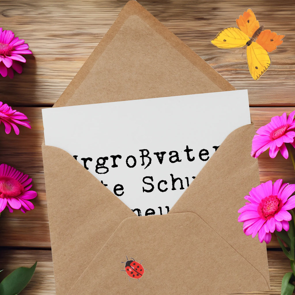 Deluxe Card Saying Urgroßvater: Alte Schule, neue Streiche! Klappkarte, Glückwunschkarte, Hochzeitskarte, Grußkarte, Einladungskarte, Hochwertige Grußkarte, Hochwertige Klappkarte, Karte, Geburtstagskarte, Familie, Vatertag, Muttertag, Bruder, Schwester, Mama, Papa, Oma, Opa