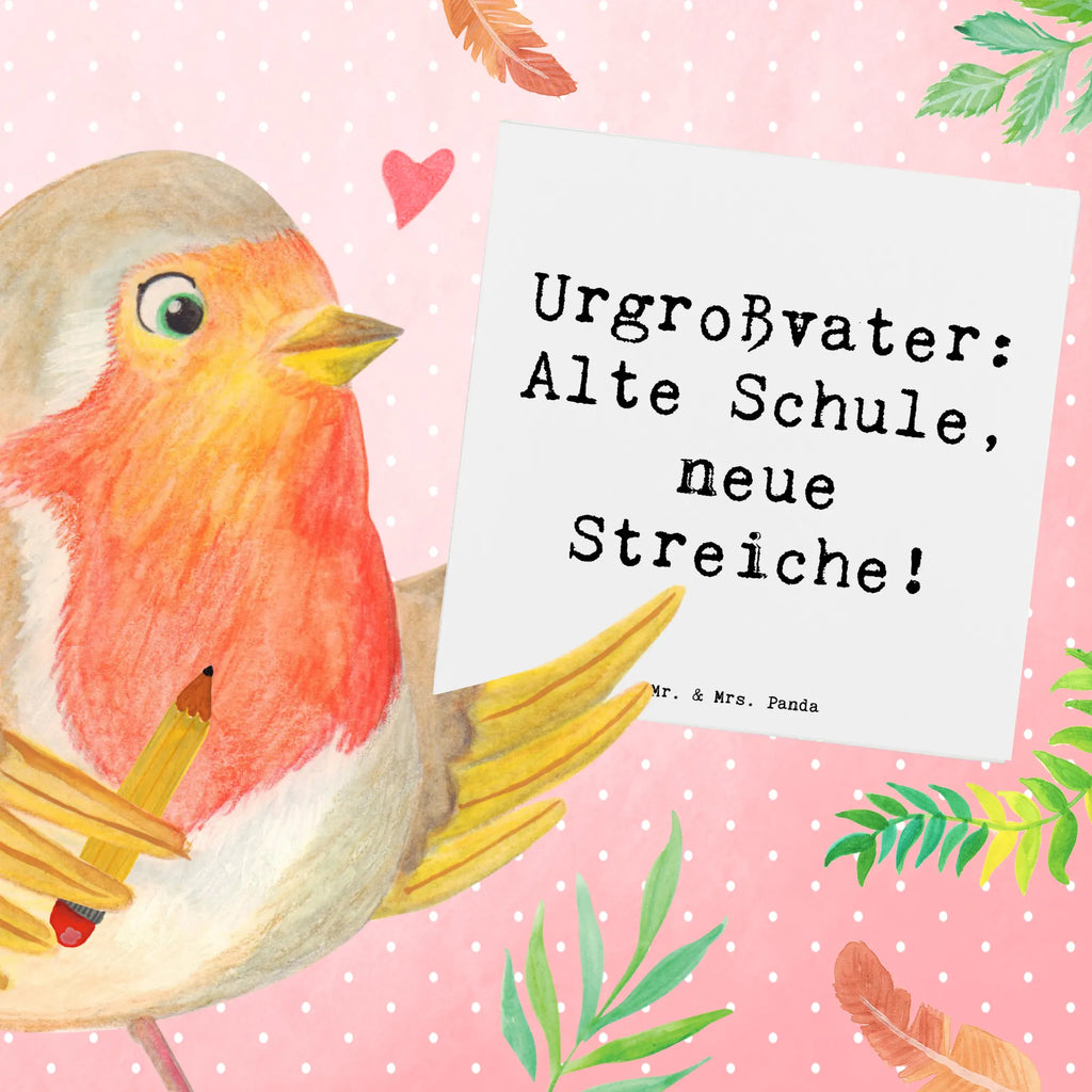 Deluxe Card Saying Urgroßvater: Alte Schule, neue Streiche! Klappkarte, Glückwunschkarte, Hochzeitskarte, Grußkarte, Einladungskarte, Hochwertige Grußkarte, Hochwertige Klappkarte, Karte, Geburtstagskarte, Familie, Vatertag, Muttertag, Bruder, Schwester, Mama, Papa, Oma, Opa