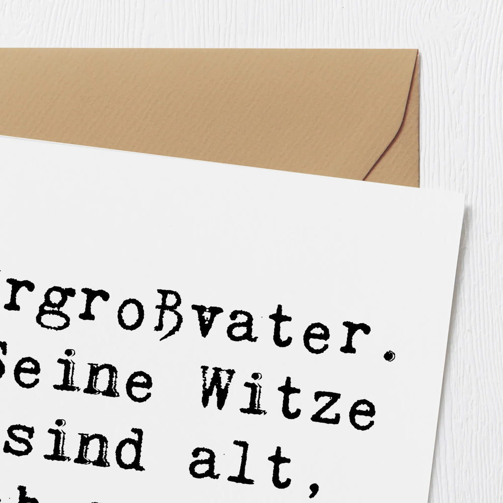 Deluxe Card Saying Urgroßvater. Seine Witze sind alt, aber Gold! Grußkarte, Karte, Hochzeitskarte, Hochwertige Grußkarte, Hochwertige Klappkarte, Geburtstagskarte, Einladungskarte, Glückwunschkarte, Klappkarte, Familie, Vatertag, Muttertag, Bruder, Schwester, Mama, Papa, Oma, Opa