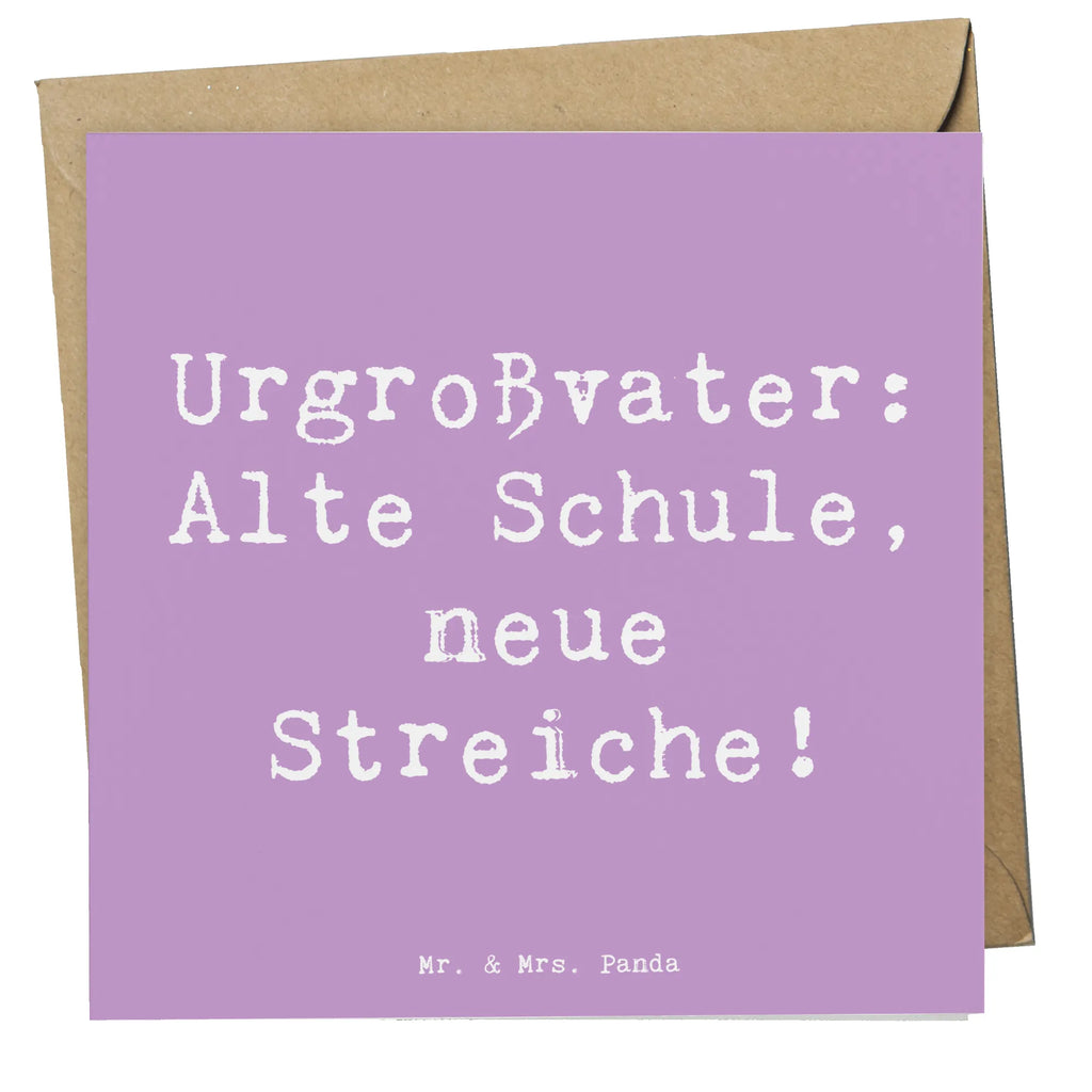 Deluxe Card Saying Urgroßvater: Alte Schule, neue Streiche! Klappkarte, Glückwunschkarte, Hochzeitskarte, Grußkarte, Einladungskarte, Hochwertige Grußkarte, Hochwertige Klappkarte, Karte, Geburtstagskarte, Familie, Vatertag, Muttertag, Bruder, Schwester, Mama, Papa, Oma, Opa