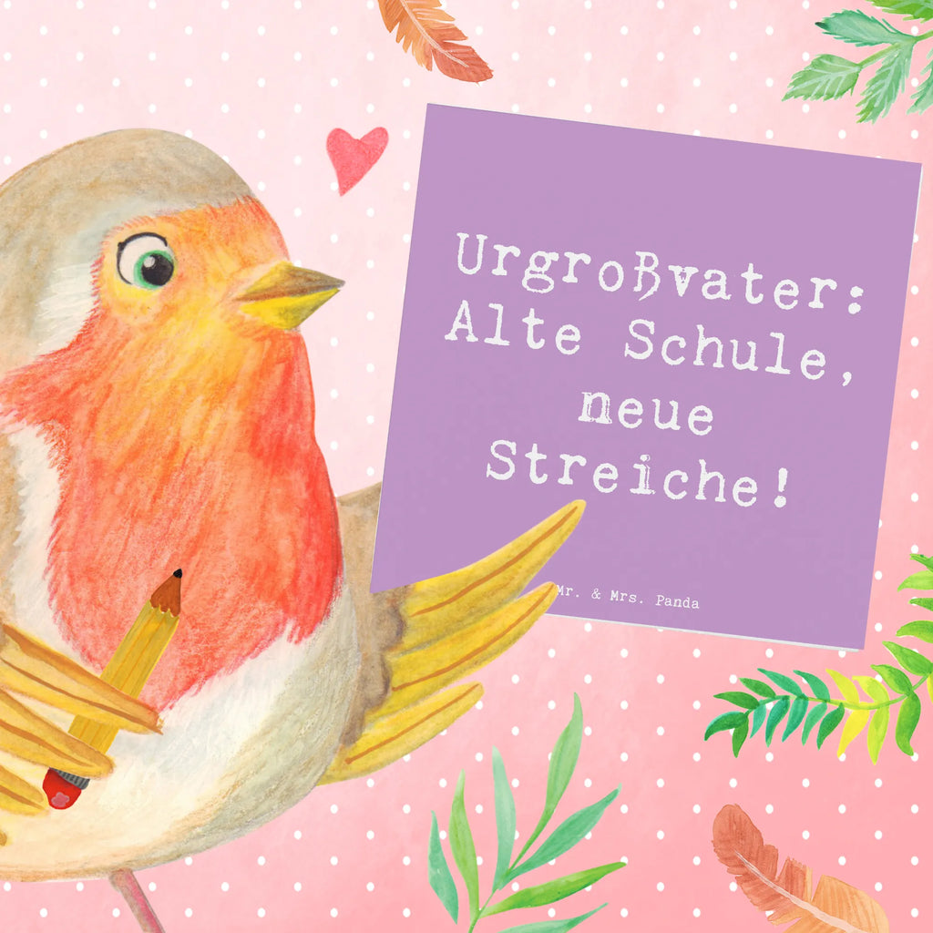 Deluxe Card Saying Urgroßvater: Alte Schule, neue Streiche! Klappkarte, Glückwunschkarte, Hochzeitskarte, Grußkarte, Einladungskarte, Hochwertige Grußkarte, Hochwertige Klappkarte, Karte, Geburtstagskarte, Familie, Vatertag, Muttertag, Bruder, Schwester, Mama, Papa, Oma, Opa