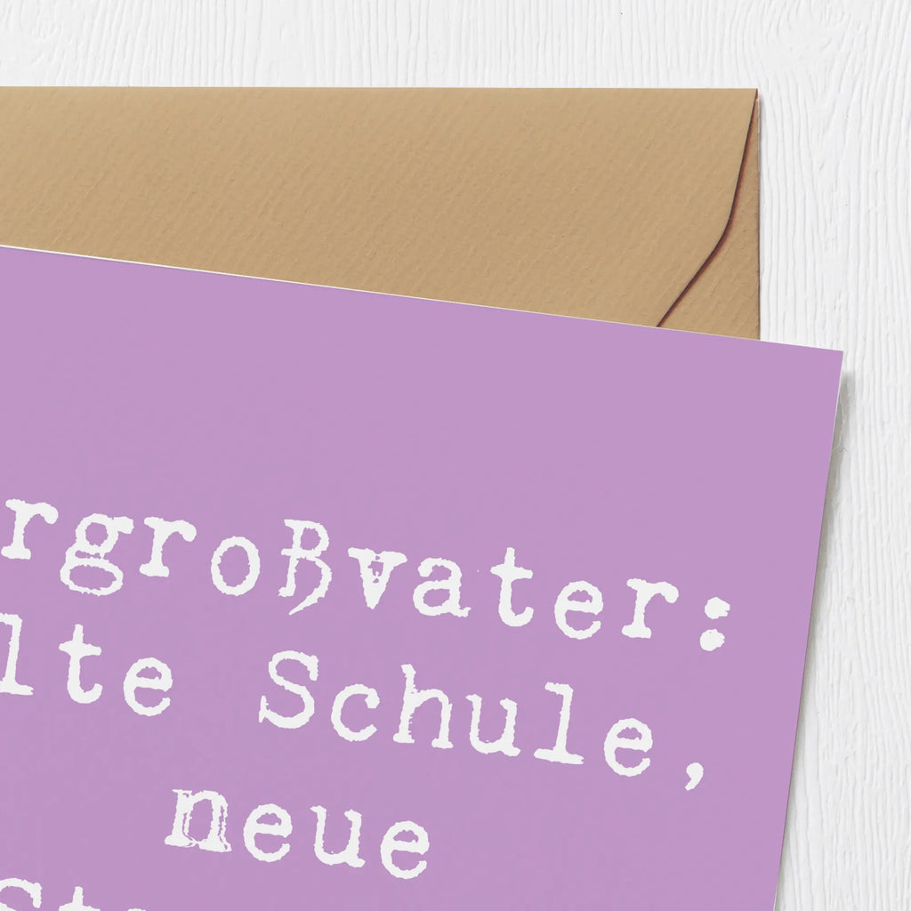 Deluxe Card Saying Urgroßvater: Alte Schule, neue Streiche! Klappkarte, Glückwunschkarte, Hochzeitskarte, Grußkarte, Einladungskarte, Hochwertige Grußkarte, Hochwertige Klappkarte, Karte, Geburtstagskarte, Familie, Vatertag, Muttertag, Bruder, Schwester, Mama, Papa, Oma, Opa