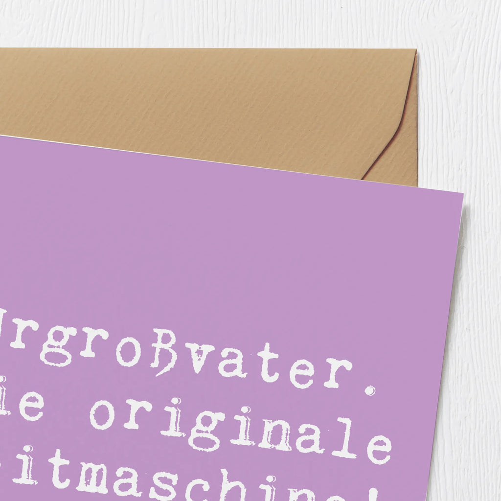Deluxe Card Saying Urgroßvater. Die originale Zeitmaschine! Geburtstagskarte, Hochwertige Klappkarte, Hochwertige Grußkarte, Glückwunschkarte, Grußkarte, Karte, Klappkarte, Einladungskarte, Hochzeitskarte, Familie, Vatertag, Muttertag, Bruder, Schwester, Mama, Papa, Oma, Opa
