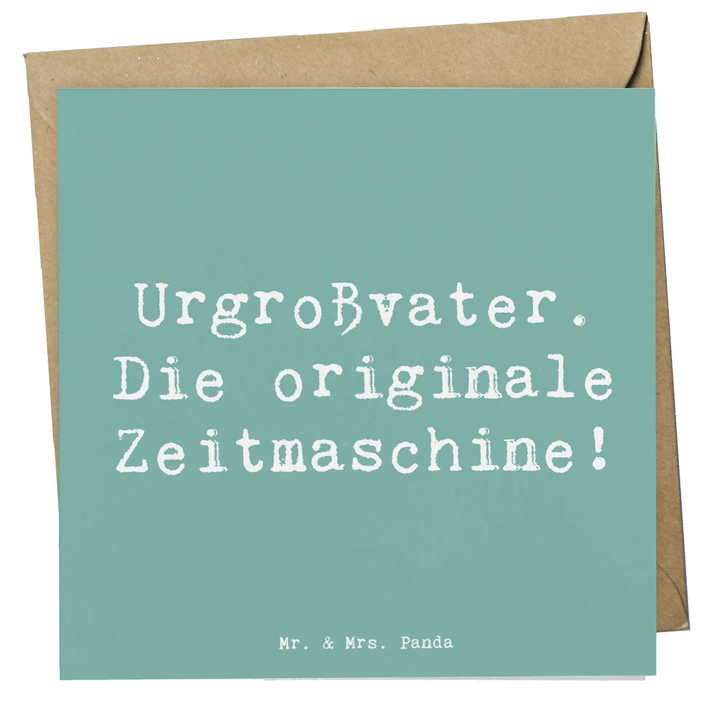 Deluxe Card Saying Urgroßvater. Die originale Zeitmaschine! Geburtstagskarte, Hochwertige Klappkarte, Hochwertige Grußkarte, Glückwunschkarte, Grußkarte, Karte, Klappkarte, Einladungskarte, Hochzeitskarte, Familie, Vatertag, Muttertag, Bruder, Schwester, Mama, Papa, Oma, Opa