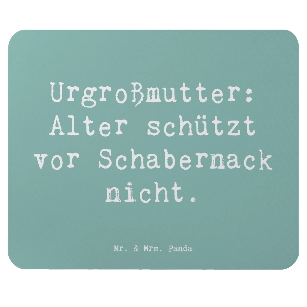 Mouse mat Saying Urgroßmutter: Alter schützt vor Schabernack nicht. Mausunterlage, Einzigartiges Mauspad, Arbeitszimmer, Computer zubehör, Designer Mauspad, Büroausstattung, Mousepad, Mauspad Büro, Mauspad, PC Zubehör, Familie, Vatertag, Muttertag, Bruder, Schwester, Mama, Papa, Oma, Opa