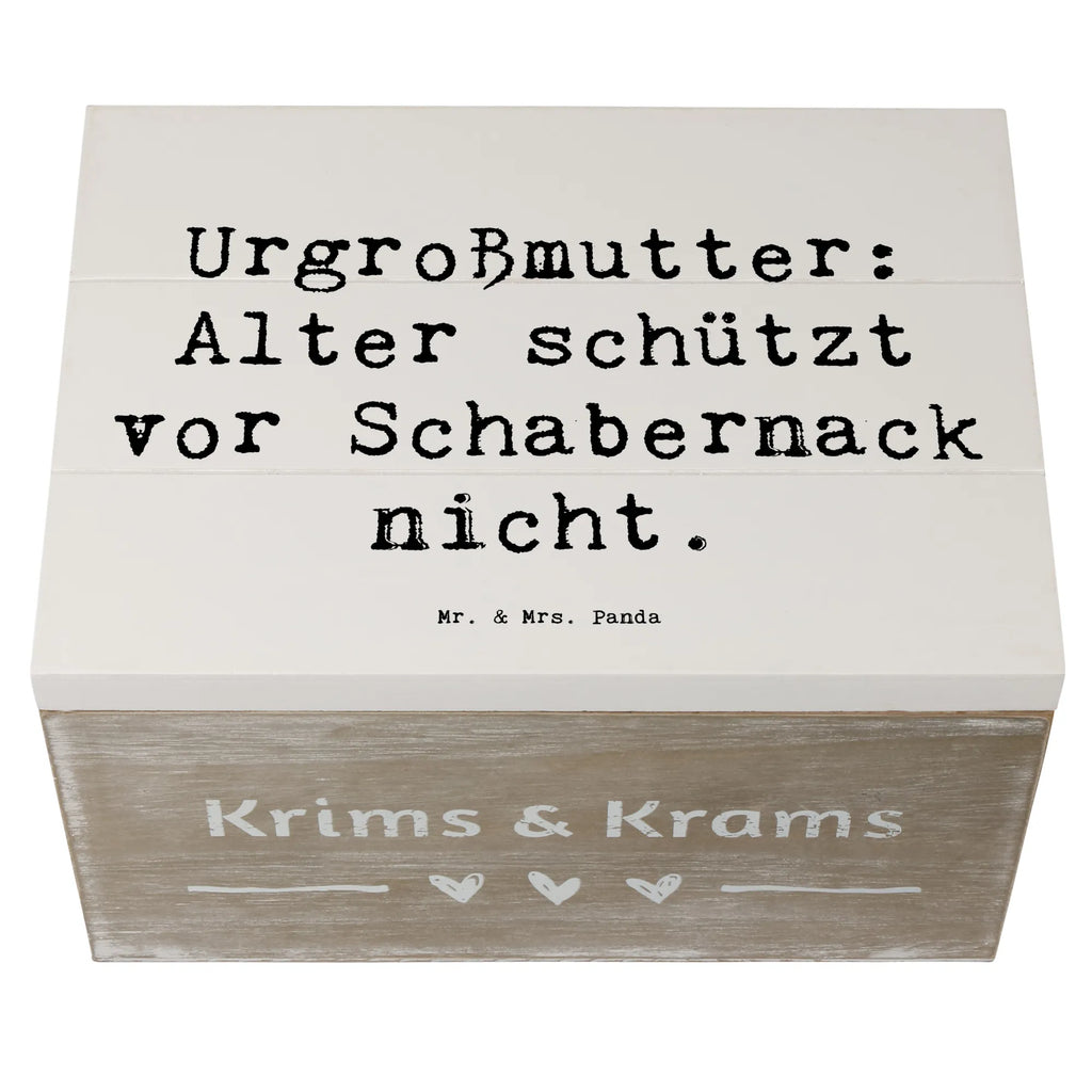 Holzkiste Spruch Urgroßmutter Schabernack Schatulle, Truhe, Kiste, Dekokiste, Schatzkiste, Erinnerungsbox, Geschenkdose, Aufbewahrungsbox, Erinnerungskiste, Holzkiste, Geschenkbox, XXL, Familie, Vatertag, Muttertag, Bruder, Schwester, Mama, Papa, Oma, Opa