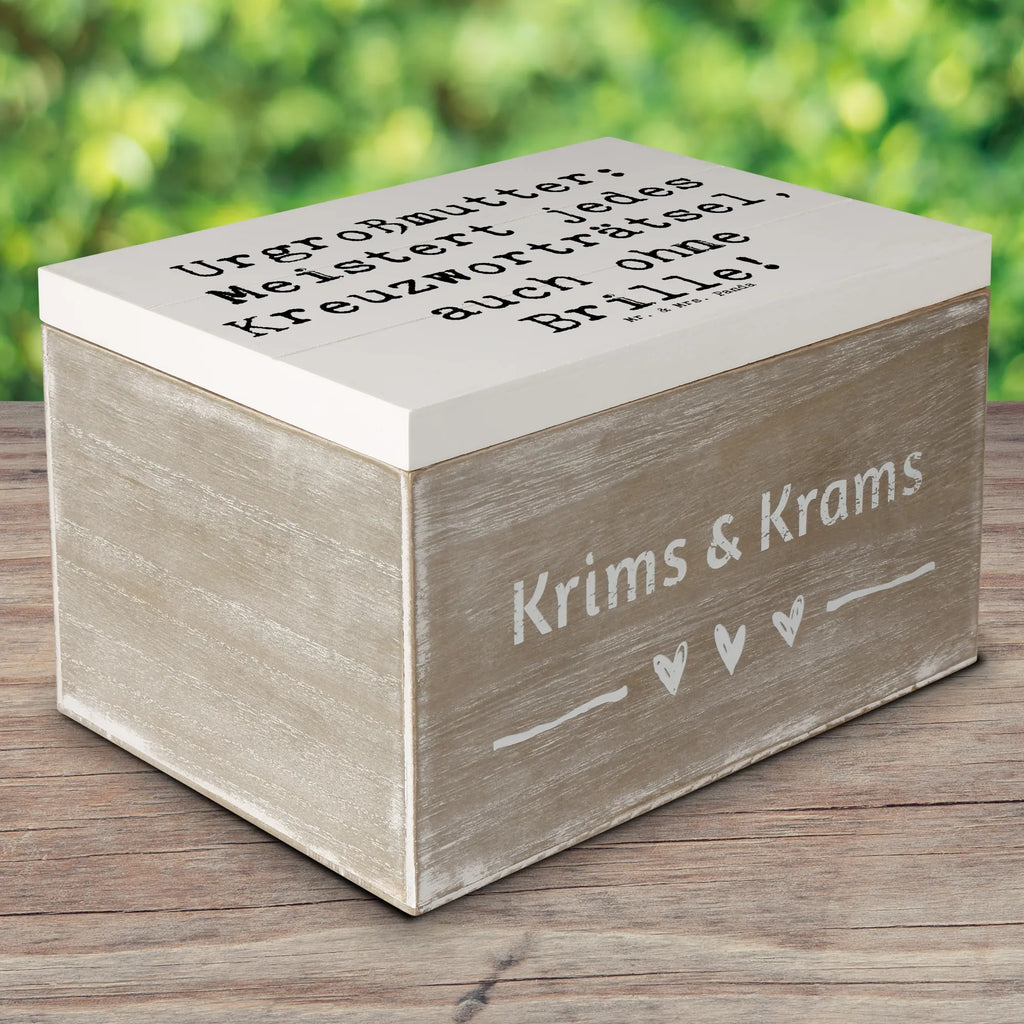 Holzkiste Spruch Urgroßmutter Genie Geschenkbox, Truhe, Geschenkdose, Dekokiste, Aufbewahrungsbox, Erinnerungsbox, Holzkiste, Schatzkiste, Erinnerungskiste, XXL, Schatulle, Kiste, Familie, Vatertag, Muttertag, Bruder, Schwester, Mama, Papa, Oma, Opa