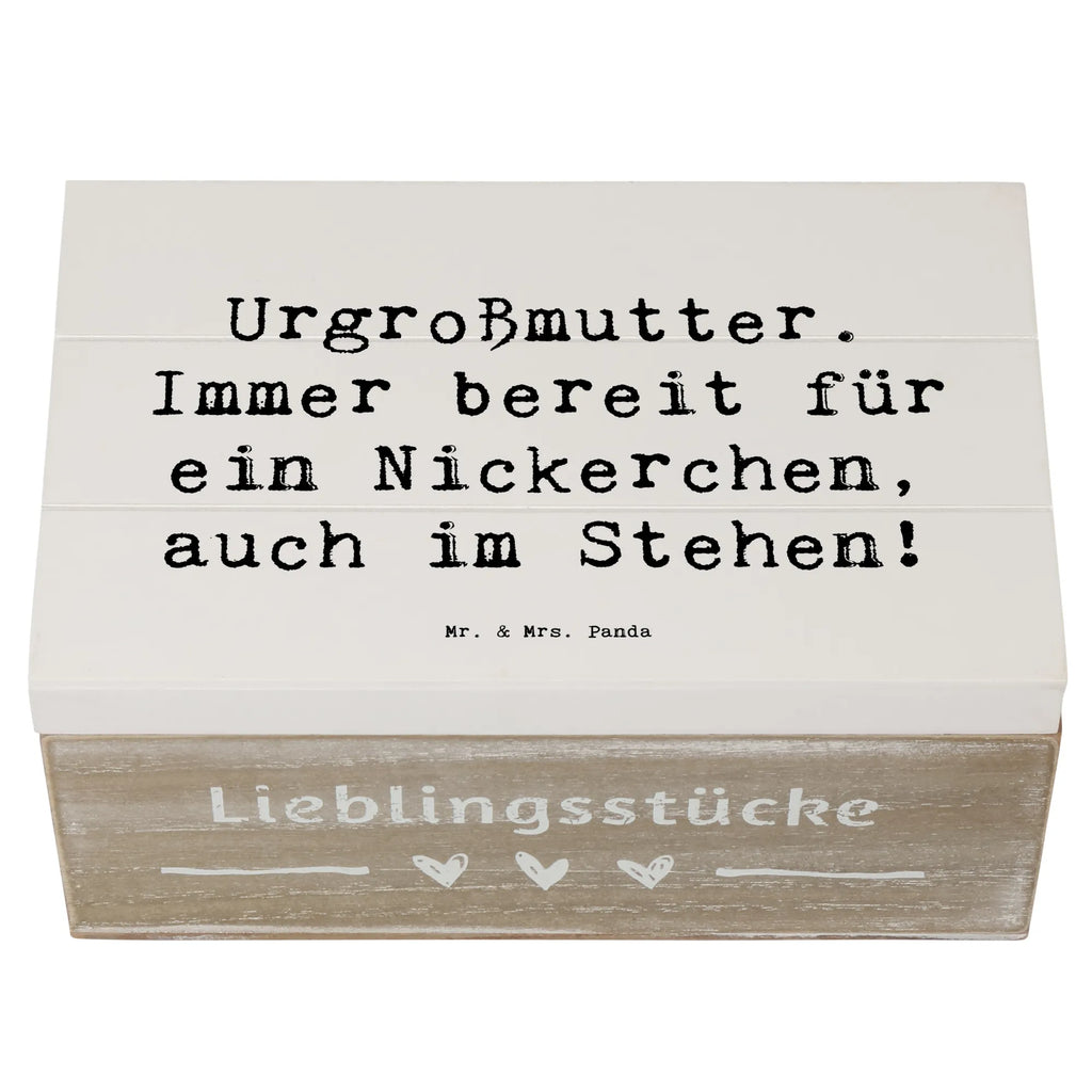 Holzkiste Spruch Urgroßmutter Nickerchen Schatulle, Erinnerungsbox, Erinnerungskiste, XXL, Geschenkdose, Geschenkbox, Schatzkiste, Dekokiste, Truhe, Kiste, Aufbewahrungsbox, Holzkiste, Familie, Vatertag, Muttertag, Bruder, Schwester, Mama, Papa, Oma, Opa