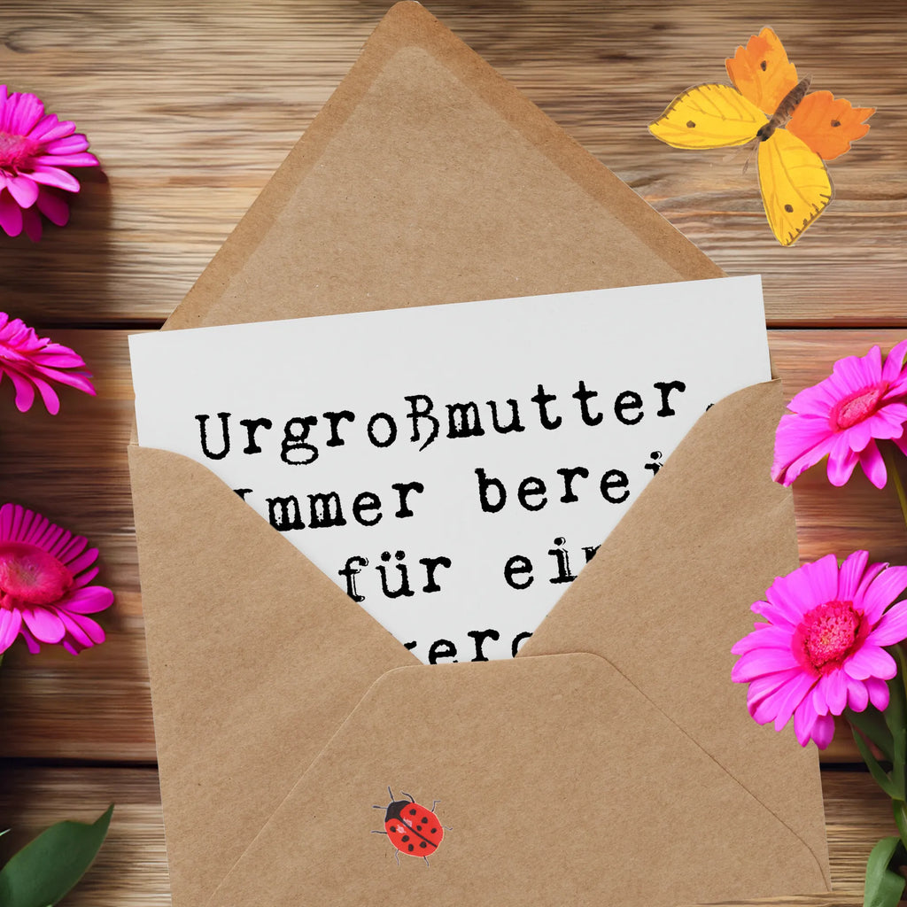 Deluxe Karte Spruch Urgroßmutter Nickerchen Hochzeitskarte, Geburtstagskarte, Karte, Glückwunschkarte, Grußkarte, Hochwertige Klappkarte, Hochwertige Grußkarte, Klappkarte, Einladungskarte, Familie, Vatertag, Muttertag, Bruder, Schwester, Mama, Papa, Oma, Opa