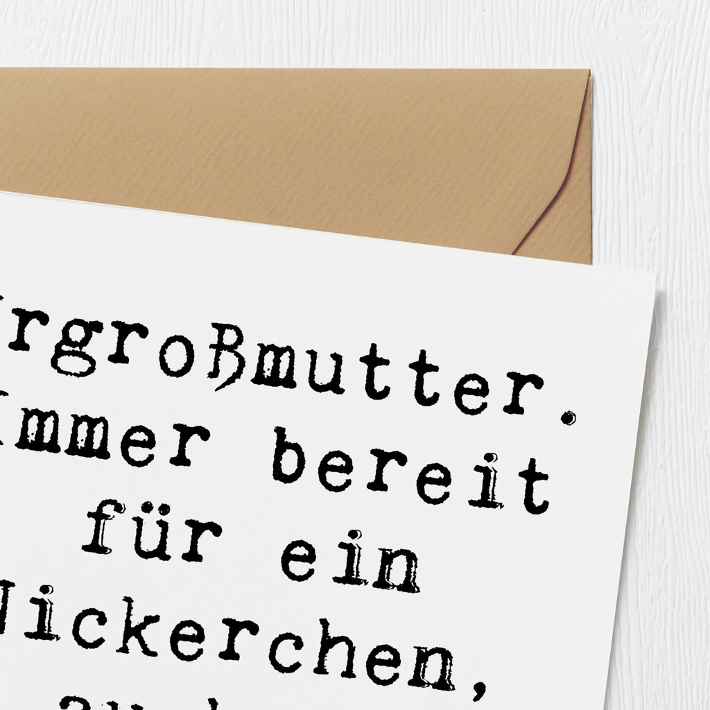 Deluxe Karte Spruch Urgroßmutter Nickerchen Hochzeitskarte, Geburtstagskarte, Karte, Glückwunschkarte, Grußkarte, Hochwertige Klappkarte, Hochwertige Grußkarte, Klappkarte, Einladungskarte, Familie, Vatertag, Muttertag, Bruder, Schwester, Mama, Papa, Oma, Opa