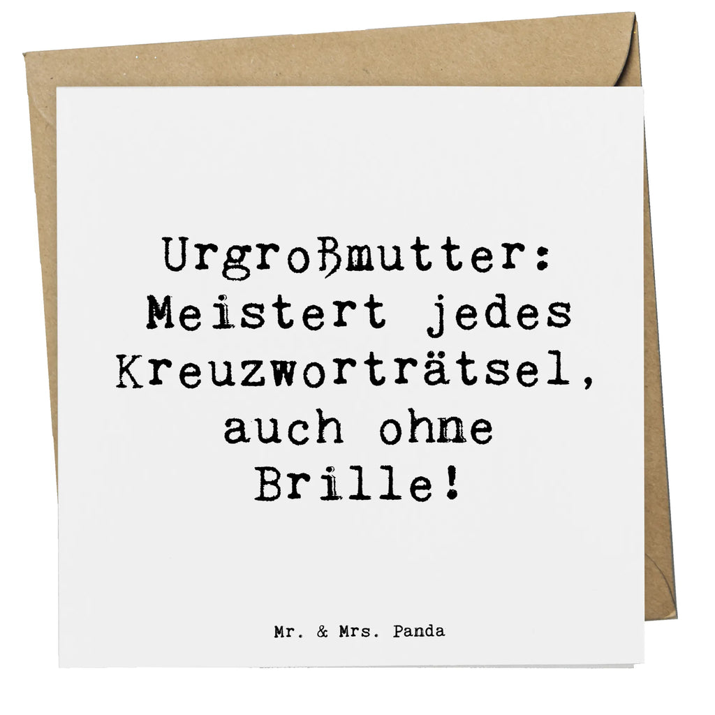 Deluxe Card Saying Urgroßmutter: Meistert jedes Kreuzworträtsel, auch ohne Brille! Klappkarte, Grußkarte, Geburtstagskarte, Glückwunschkarte, Karte, Hochwertige Klappkarte, Hochwertige Grußkarte, Hochzeitskarte, Einladungskarte, Familie, Vatertag, Muttertag, Bruder, Schwester, Mama, Papa, Oma, Opa