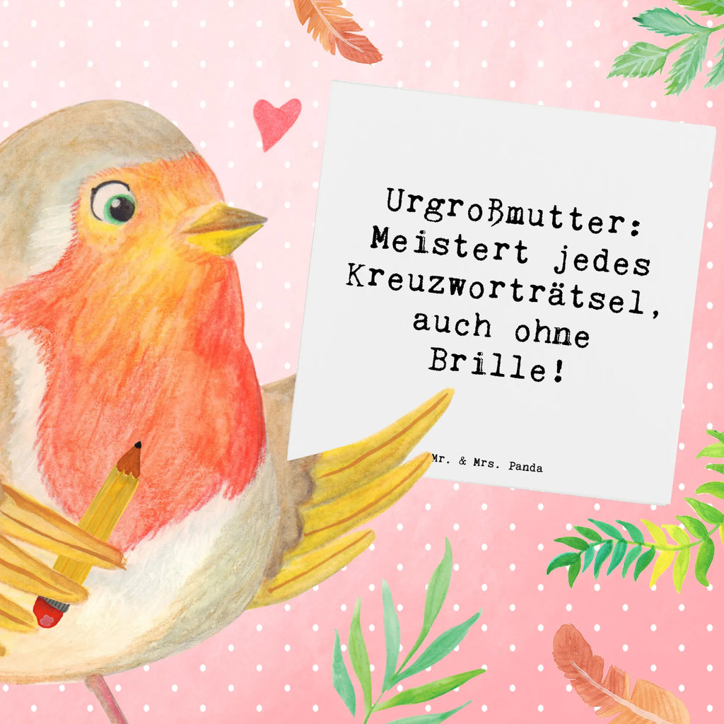 Deluxe Card Saying Urgroßmutter: Meistert jedes Kreuzworträtsel, auch ohne Brille! Klappkarte, Grußkarte, Geburtstagskarte, Glückwunschkarte, Karte, Hochwertige Klappkarte, Hochwertige Grußkarte, Hochzeitskarte, Einladungskarte, Familie, Vatertag, Muttertag, Bruder, Schwester, Mama, Papa, Oma, Opa