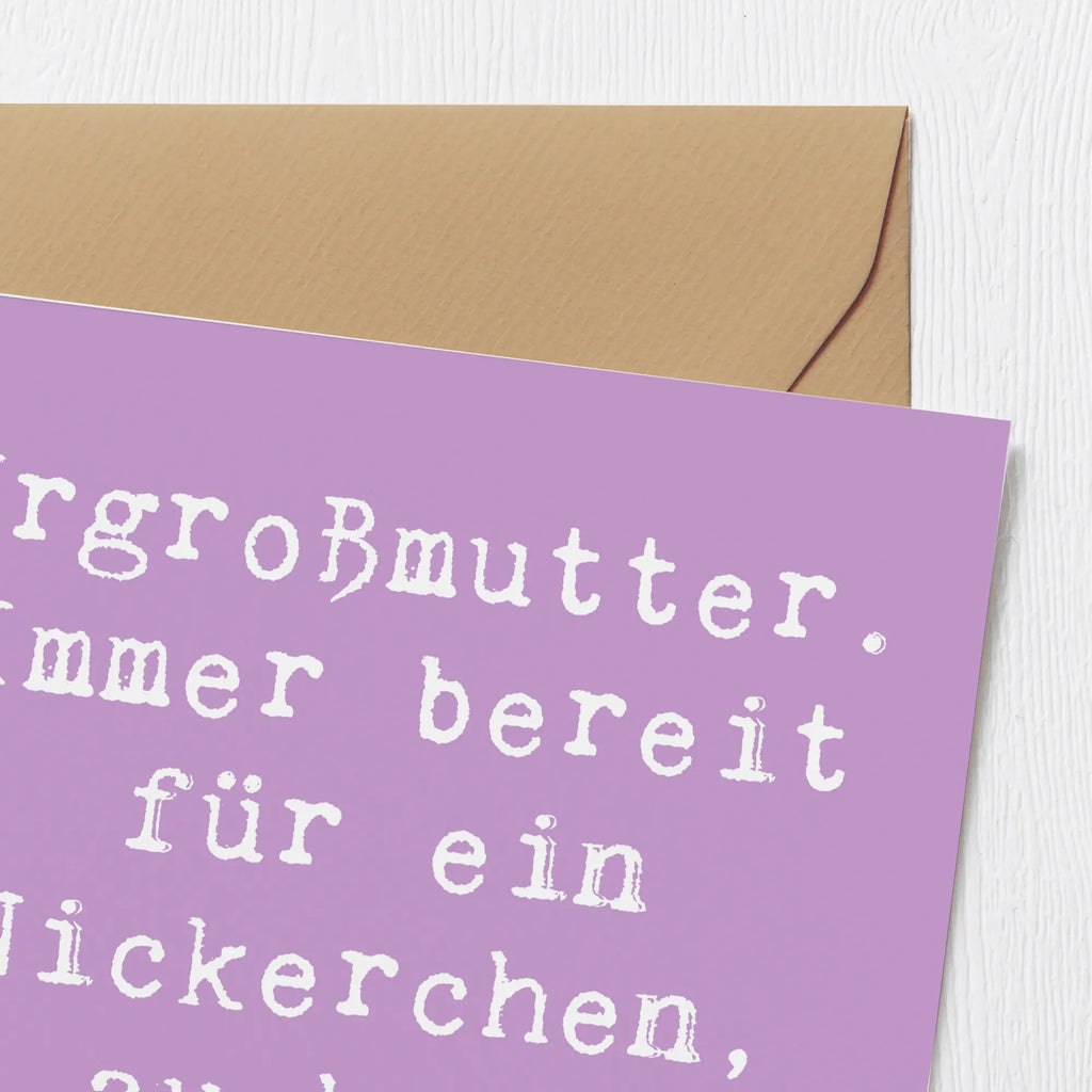 Deluxe Karte Spruch Urgroßmutter Nickerchen Hochzeitskarte, Geburtstagskarte, Karte, Glückwunschkarte, Grußkarte, Hochwertige Klappkarte, Hochwertige Grußkarte, Klappkarte, Einladungskarte, Familie, Vatertag, Muttertag, Bruder, Schwester, Mama, Papa, Oma, Opa