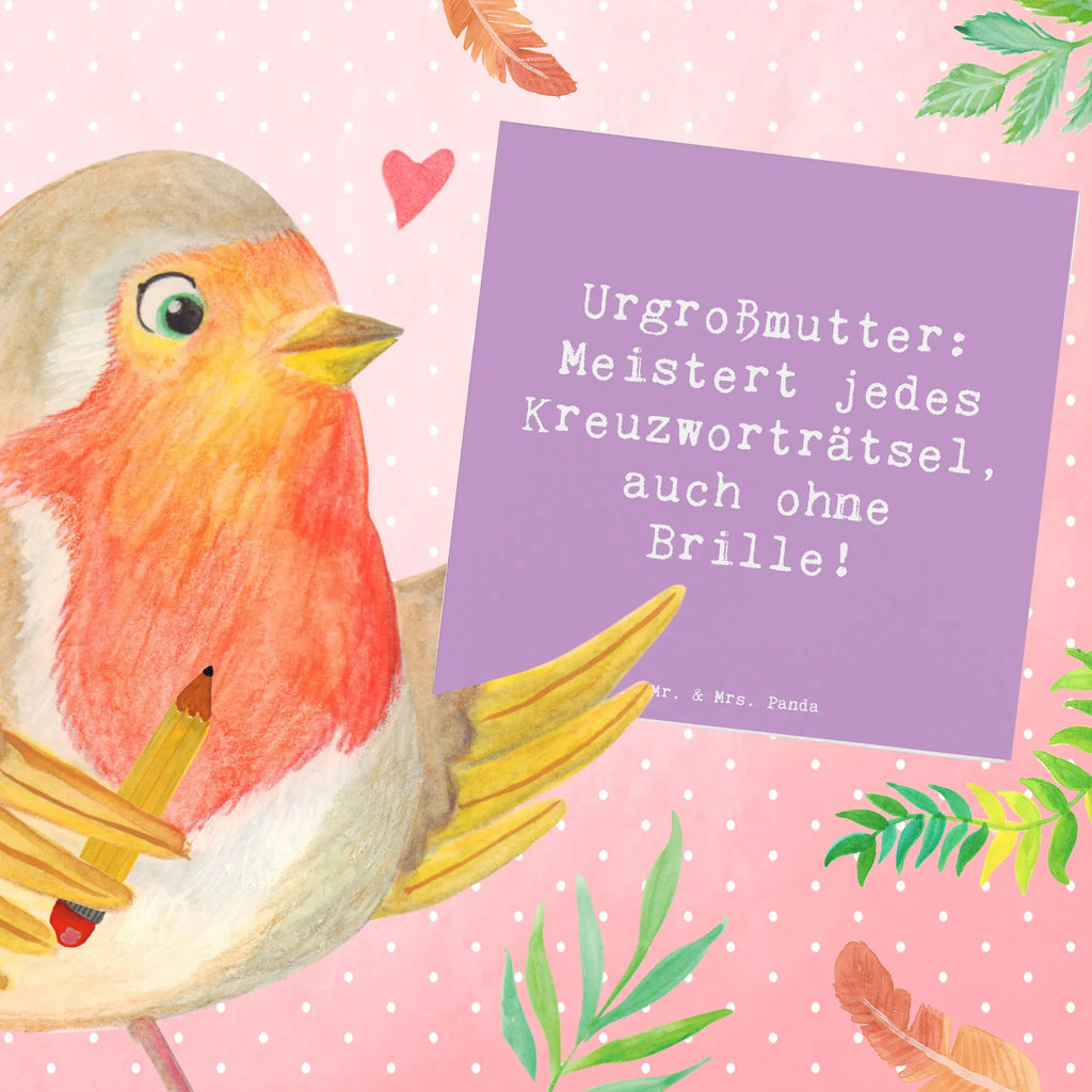 Deluxe Card Saying Urgroßmutter: Meistert jedes Kreuzworträtsel, auch ohne Brille! Klappkarte, Grußkarte, Geburtstagskarte, Glückwunschkarte, Karte, Hochwertige Klappkarte, Hochwertige Grußkarte, Hochzeitskarte, Einladungskarte, Familie, Vatertag, Muttertag, Bruder, Schwester, Mama, Papa, Oma, Opa
