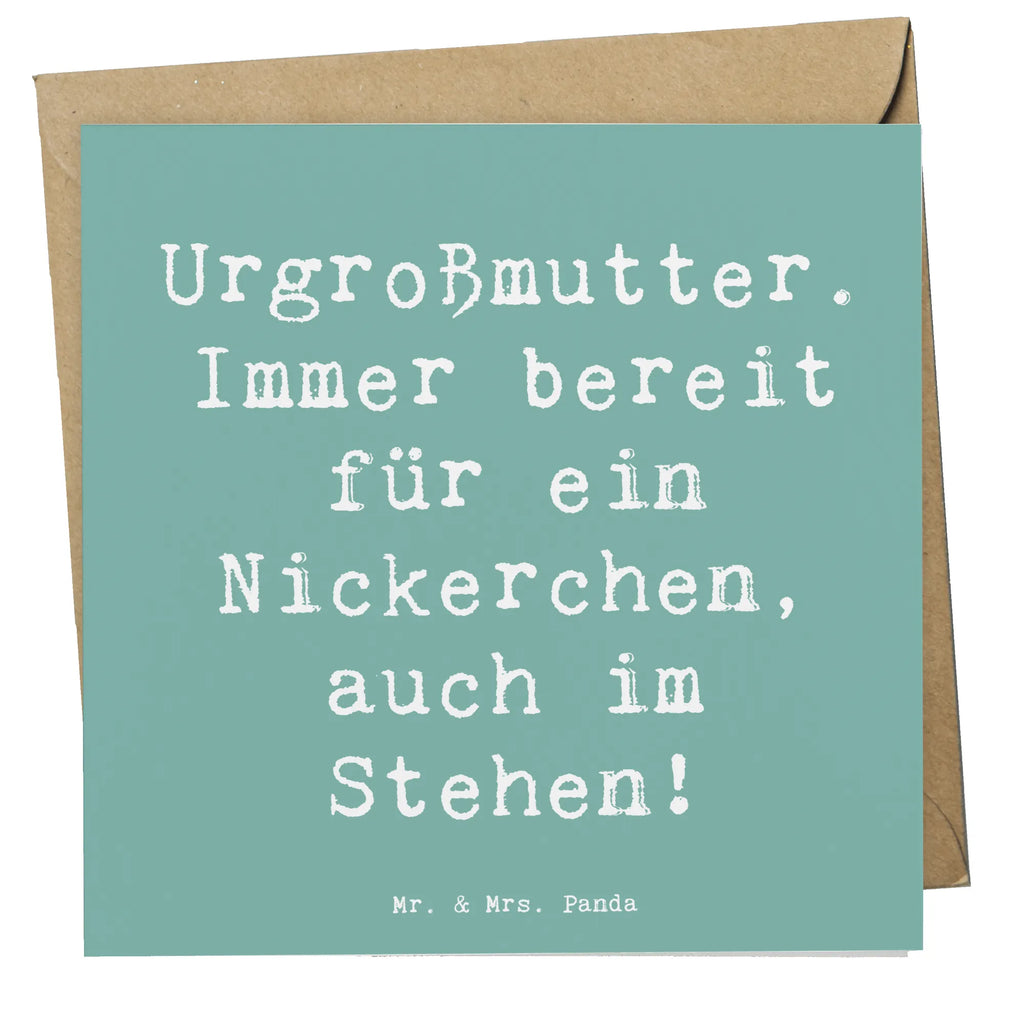 Deluxe Karte Spruch Urgroßmutter Nickerchen Hochzeitskarte, Geburtstagskarte, Karte, Glückwunschkarte, Grußkarte, Hochwertige Klappkarte, Hochwertige Grußkarte, Klappkarte, Einladungskarte, Familie, Vatertag, Muttertag, Bruder, Schwester, Mama, Papa, Oma, Opa