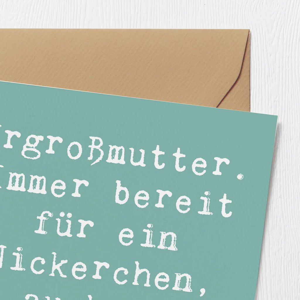 Deluxe Karte Spruch Urgroßmutter Nickerchen Hochzeitskarte, Geburtstagskarte, Karte, Glückwunschkarte, Grußkarte, Hochwertige Klappkarte, Hochwertige Grußkarte, Klappkarte, Einladungskarte, Familie, Vatertag, Muttertag, Bruder, Schwester, Mama, Papa, Oma, Opa