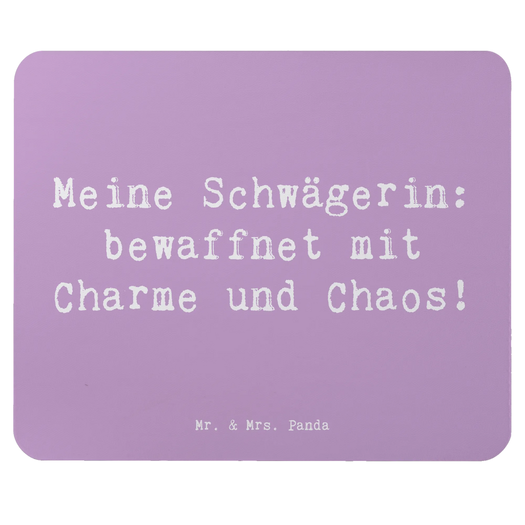 Mouse mat Saying Meine Schwägerin: bewaffnet mit Charme und Chaos! Mousepad, Computer zubehör, Büroausstattung, PC Zubehör, Arbeitszimmer, Mauspad, Einzigartiges Mauspad, Designer Mauspad, Mausunterlage, Mauspad Büro, Familie, Vatertag, Muttertag, Bruder, Schwester, Mama, Papa, Oma, Opa