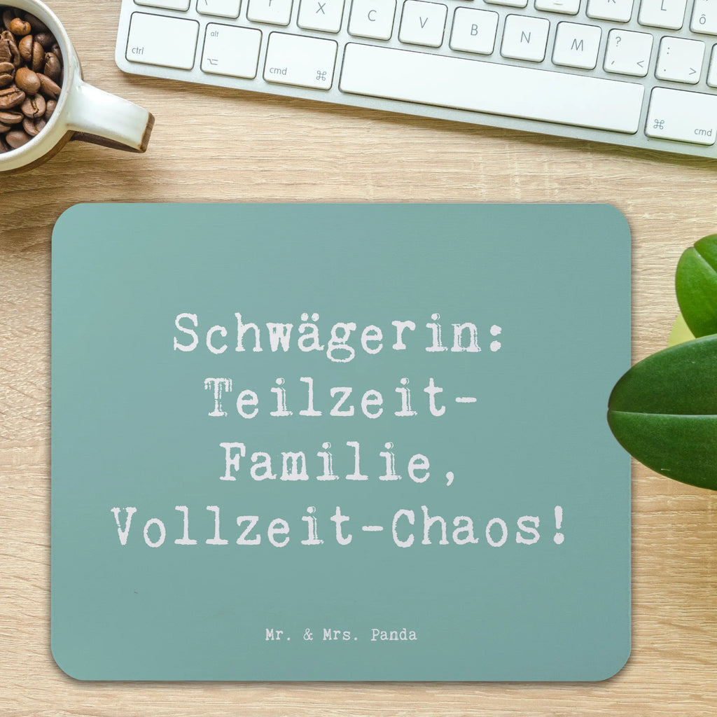 Mouse mat Saying Schwägerin: Teilzeit-Familie, Vollzeit-Chaos! Mousepad, Computer zubehör, Büroausstattung, PC Zubehör, Arbeitszimmer, Mauspad, Einzigartiges Mauspad, Designer Mauspad, Mausunterlage, Mauspad Büro, Familie, Vatertag, Muttertag, Bruder, Schwester, Mama, Papa, Oma, Opa