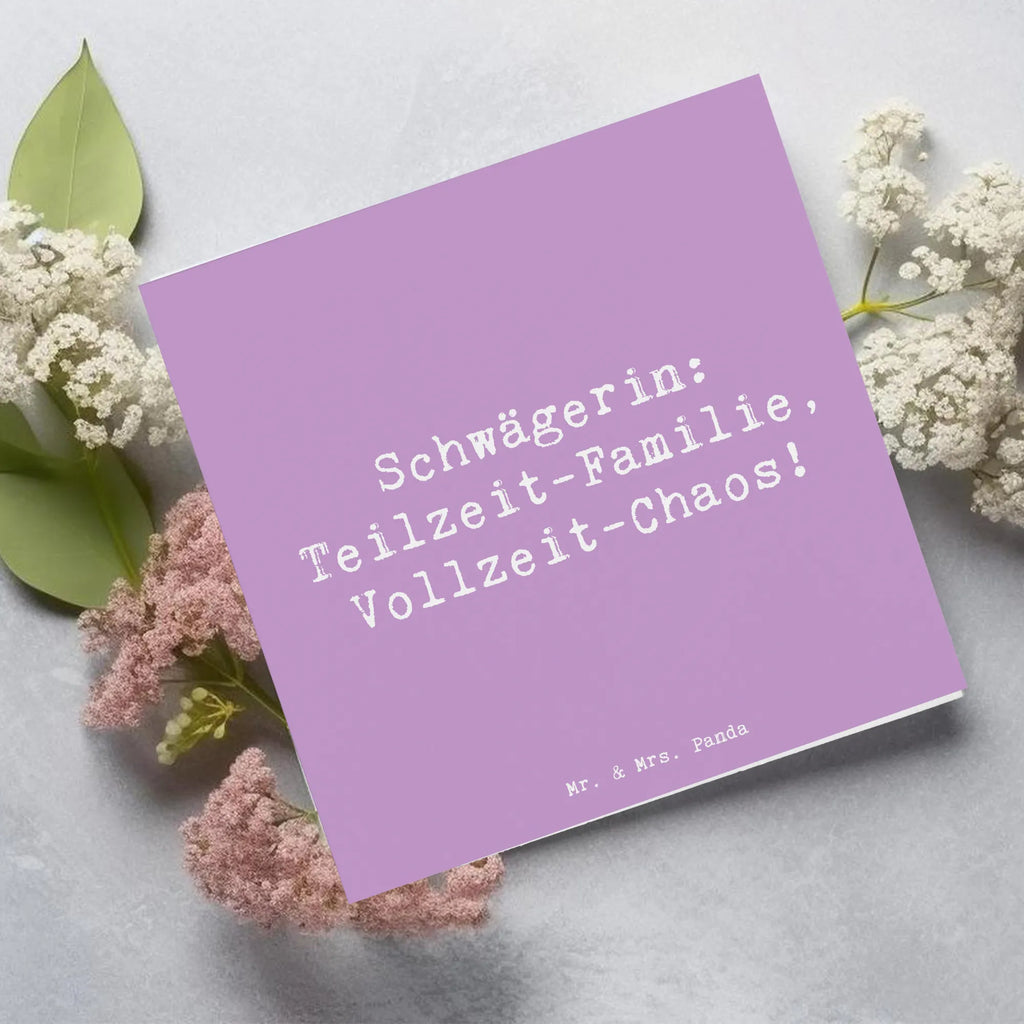 Deluxe Karte Spruch Schwägerin Chaos Karte, Hochwertige Grußkarte, Hochwertige Klappkarte, Glückwunschkarte, Geburtstagskarte, Einladungskarte, Klappkarte, Grußkarte, Hochzeitskarte, Familie, Vatertag, Muttertag, Bruder, Schwester, Mama, Papa, Oma, Opa