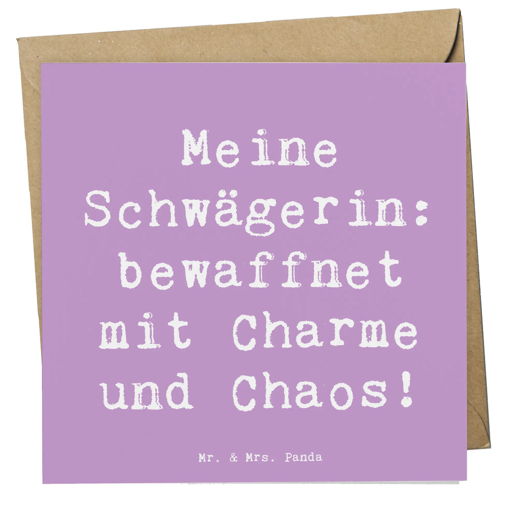 Deluxe Karte Spruch Schwägerin Charmant Chaos Glückwunschkarte, Hochwertige Klappkarte, Klappkarte, Geburtstagskarte, Hochwertige Grußkarte, Karte, Hochzeitskarte, Einladungskarte, Grußkarte, Familie, Vatertag, Muttertag, Bruder, Schwester, Mama, Papa, Oma, Opa