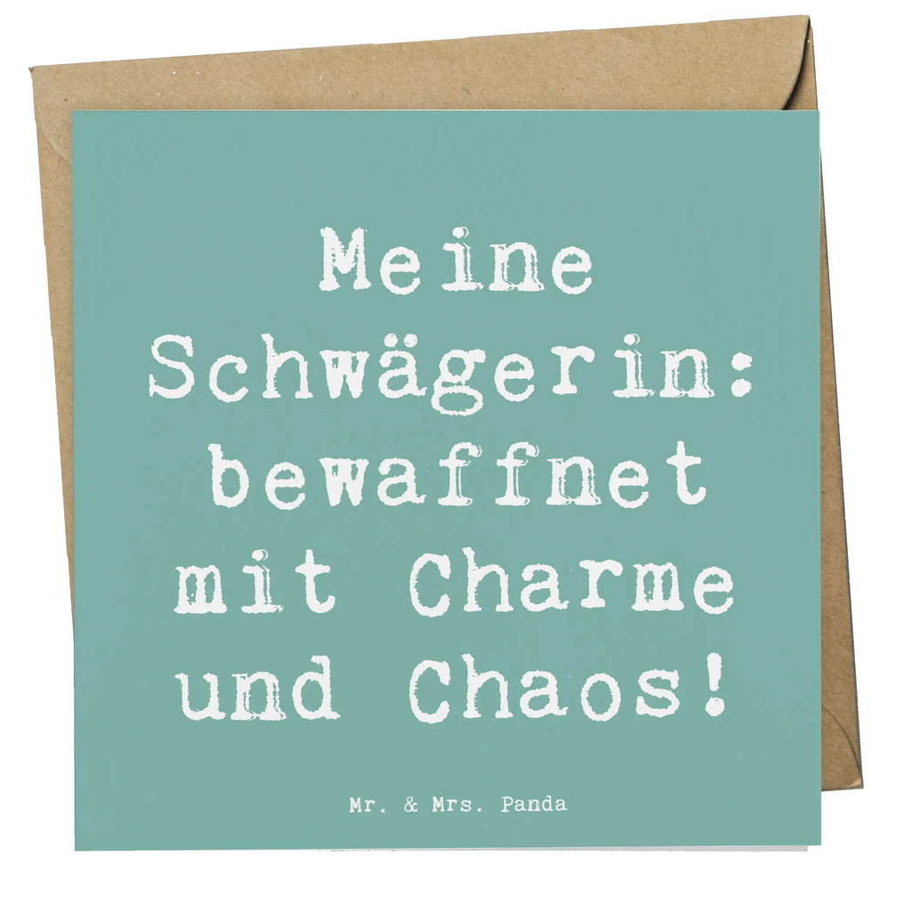 Deluxe Karte Spruch Schwägerin Charmant Chaos Glückwunschkarte, Hochwertige Klappkarte, Klappkarte, Geburtstagskarte, Hochwertige Grußkarte, Karte, Hochzeitskarte, Einladungskarte, Grußkarte, Familie, Vatertag, Muttertag, Bruder, Schwester, Mama, Papa, Oma, Opa