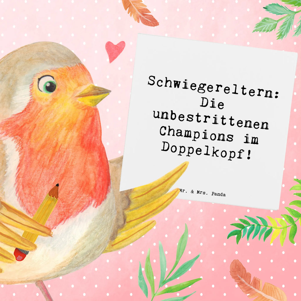 Deluxe Card Saying Schwiegereltern: Die unbestrittenen Champions im Doppelkopf! Einladungskarte, Klappkarte, Glückwunschkarte, Geburtstagskarte, Hochzeitskarte, Hochwertige Klappkarte, Hochwertige Grußkarte, Karte, Grußkarte, Familie, Vatertag, Muttertag, Bruder, Schwester, Mama, Papa, Oma, Opa
