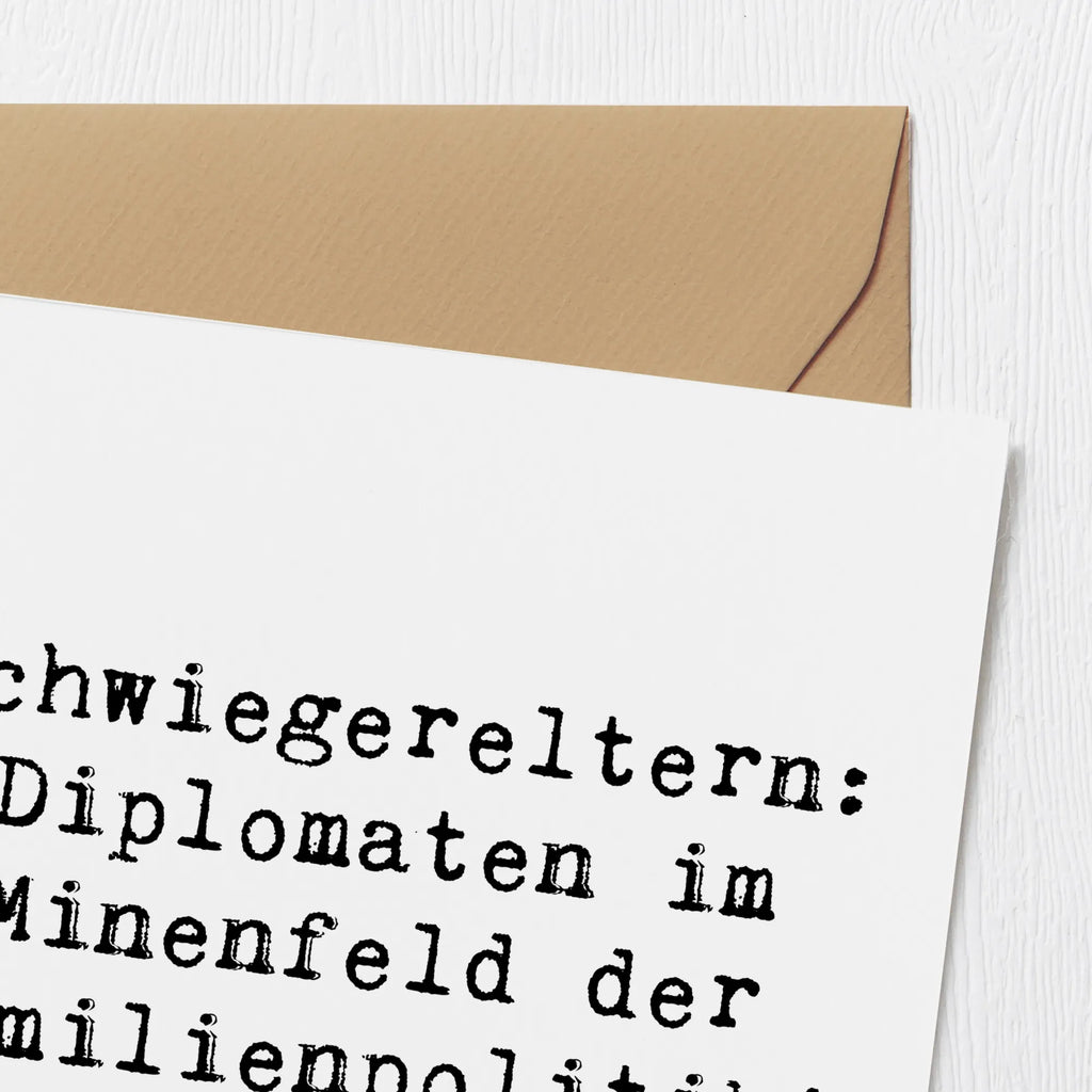 Deluxe Karte Spruch Schwiegereltern Diplomaten Hochzeitskarte, Hochwertige Klappkarte, Hochwertige Grußkarte, Klappkarte, Karte, Grußkarte, Glückwunschkarte, Einladungskarte, Geburtstagskarte, Familie, Vatertag, Muttertag, Bruder, Schwester, Mama, Papa, Oma, Opa