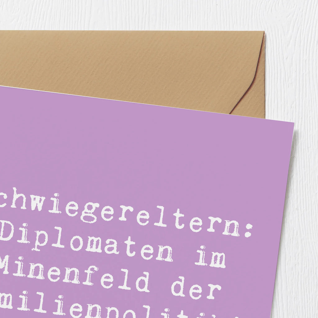 Deluxe Karte Spruch Schwiegereltern Diplomaten Hochzeitskarte, Hochwertige Klappkarte, Hochwertige Grußkarte, Klappkarte, Karte, Grußkarte, Glückwunschkarte, Einladungskarte, Geburtstagskarte, Familie, Vatertag, Muttertag, Bruder, Schwester, Mama, Papa, Oma, Opa