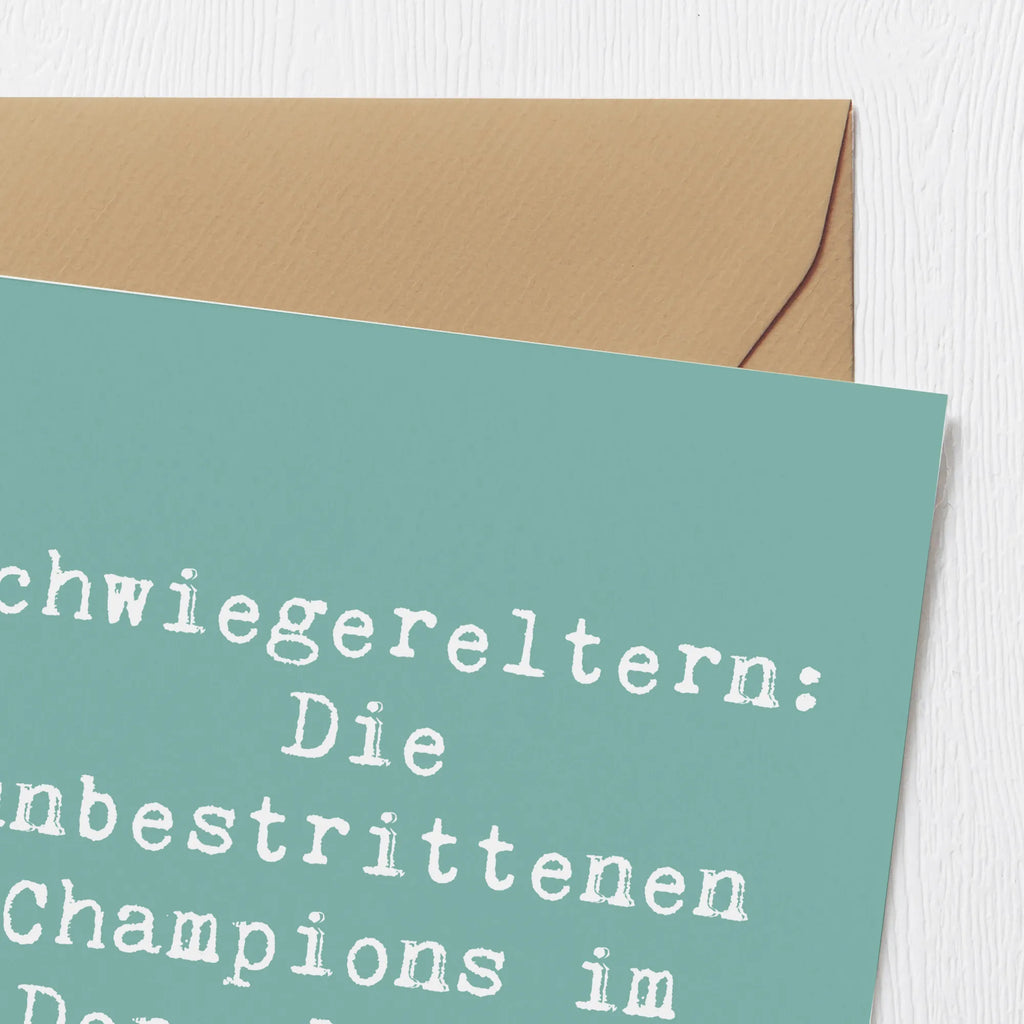 Deluxe Card Saying Schwiegereltern: Die unbestrittenen Champions im Doppelkopf! Einladungskarte, Klappkarte, Glückwunschkarte, Geburtstagskarte, Hochzeitskarte, Hochwertige Klappkarte, Hochwertige Grußkarte, Karte, Grußkarte, Familie, Vatertag, Muttertag, Bruder, Schwester, Mama, Papa, Oma, Opa