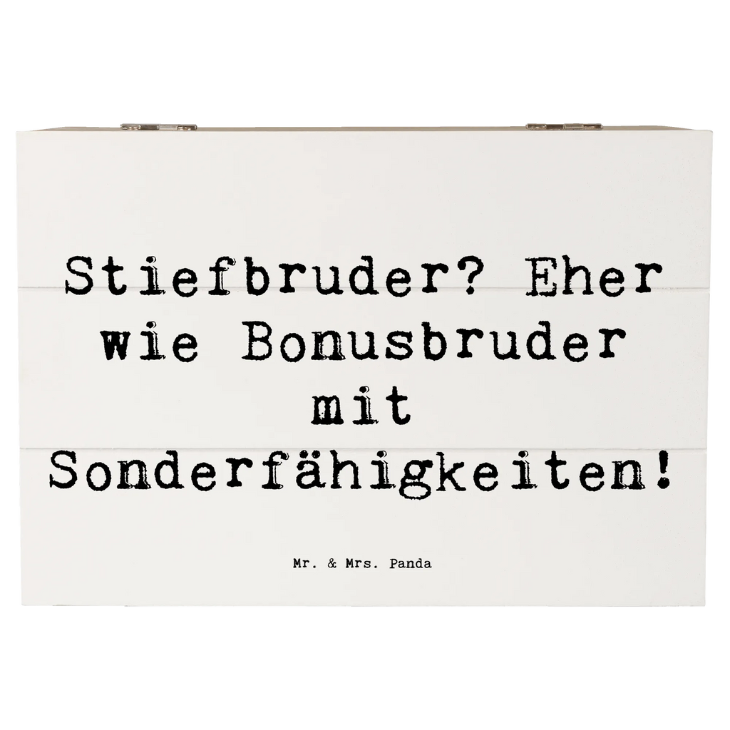 Holzkiste Spruch Stiefbruder Schatzkiste, XXL, Truhe, Kiste, Aufbewahrungsbox, Erinnerungsbox, Dekokiste, Holzkiste, Geschenkdose, Geschenkbox, Erinnerungskiste, Schatulle, Familie, Vatertag, Muttertag, Bruder, Schwester, Mama, Papa, Oma, Opa