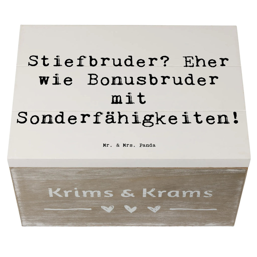Holzkiste Spruch Stiefbruder Schatzkiste, XXL, Truhe, Kiste, Aufbewahrungsbox, Erinnerungsbox, Dekokiste, Holzkiste, Geschenkdose, Geschenkbox, Erinnerungskiste, Schatulle, Familie, Vatertag, Muttertag, Bruder, Schwester, Mama, Papa, Oma, Opa