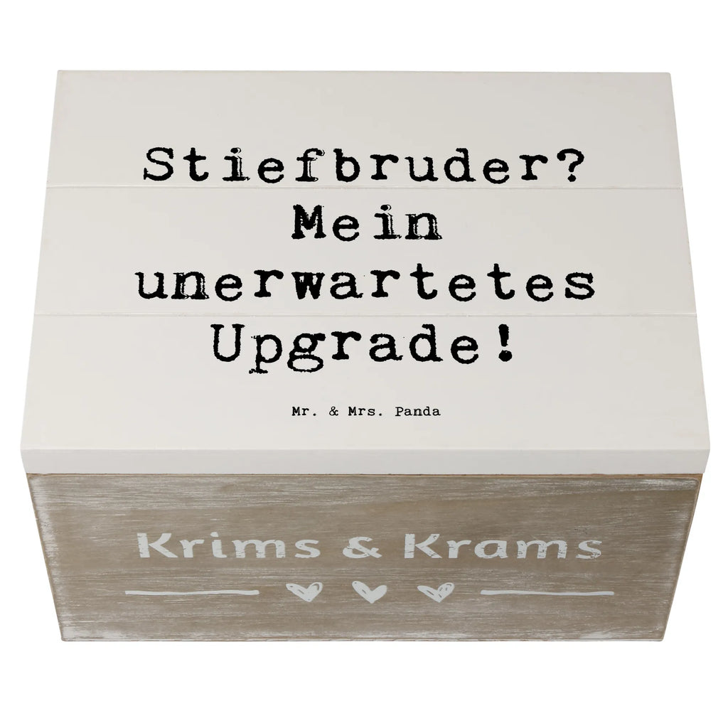 Holzkiste Spruch Stiefbruder Upgrade Holzkiste, XXL, Dekokiste, Aufbewahrungsbox, Schatzkiste, Kiste, Erinnerungskiste, Truhe, Erinnerungsbox, Schatulle, Geschenkdose, Geschenkbox, Familie, Vatertag, Muttertag, Bruder, Schwester, Mama, Papa, Oma, Opa
