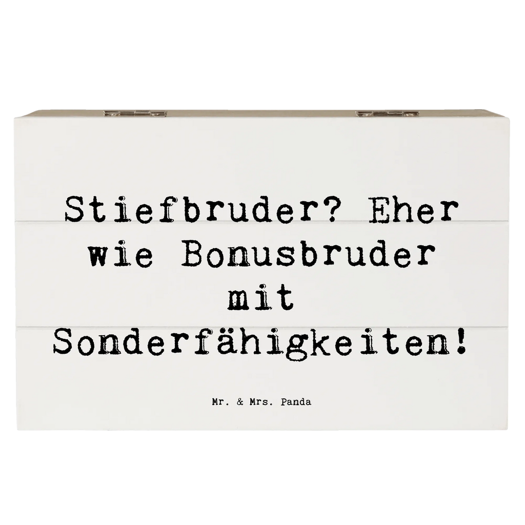 Holzkiste Spruch Stiefbruder Schatzkiste, XXL, Truhe, Kiste, Aufbewahrungsbox, Erinnerungsbox, Dekokiste, Holzkiste, Geschenkdose, Geschenkbox, Erinnerungskiste, Schatulle, Familie, Vatertag, Muttertag, Bruder, Schwester, Mama, Papa, Oma, Opa