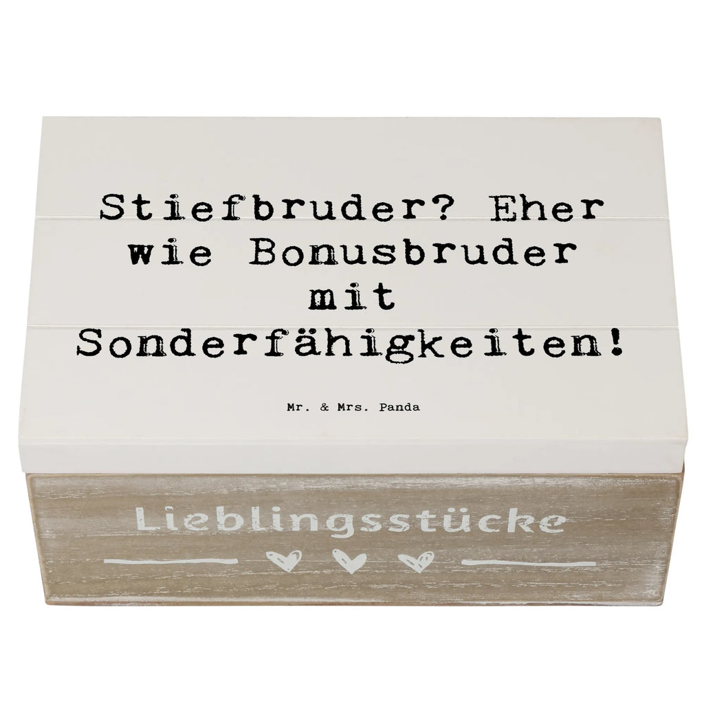 Holzkiste Spruch Stiefbruder Schatzkiste, XXL, Truhe, Kiste, Aufbewahrungsbox, Erinnerungsbox, Dekokiste, Holzkiste, Geschenkdose, Geschenkbox, Erinnerungskiste, Schatulle, Familie, Vatertag, Muttertag, Bruder, Schwester, Mama, Papa, Oma, Opa